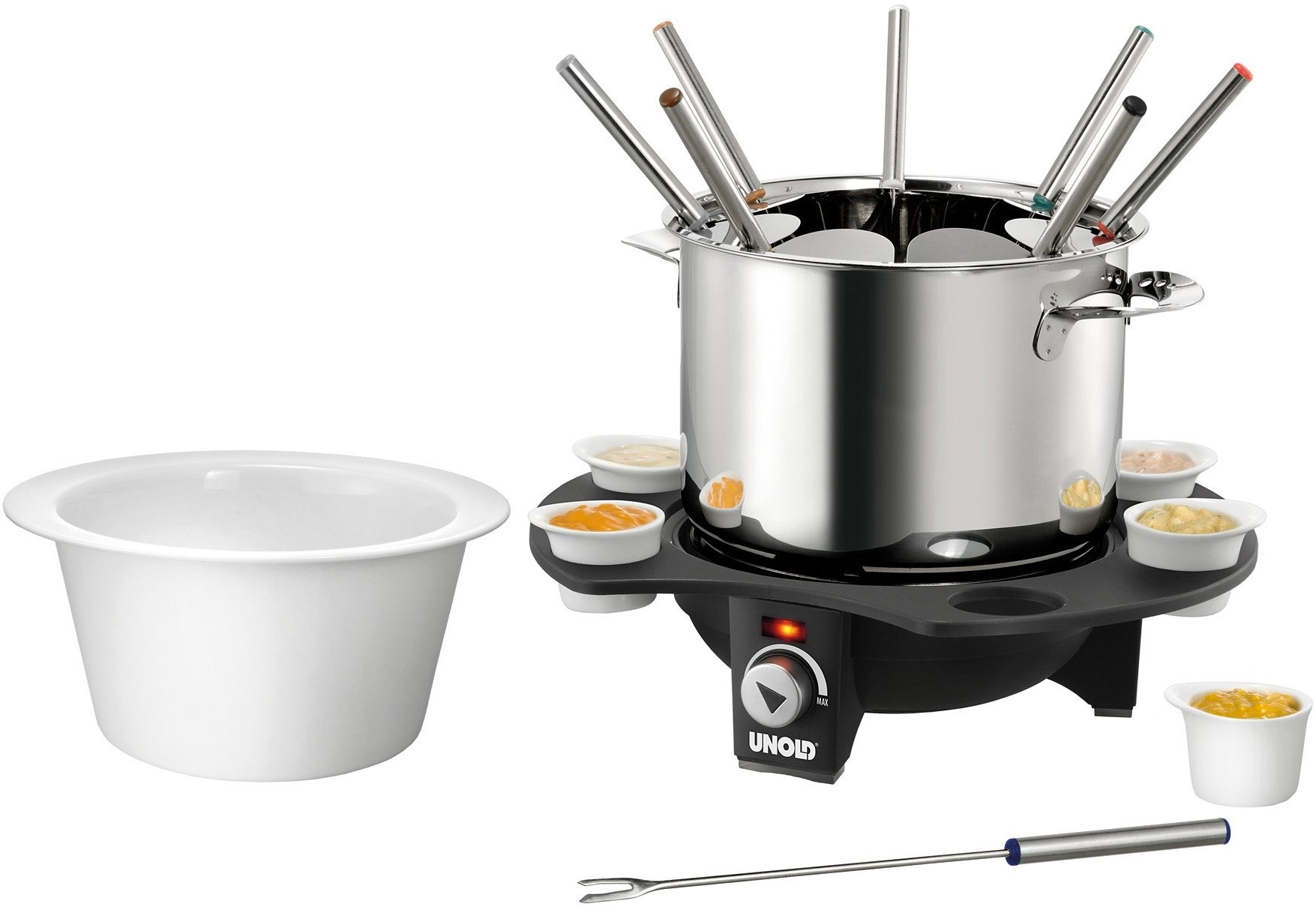 Unold Elektro-Fondue »Élégance 48645«, mit sechs Saucen-Töpfchen