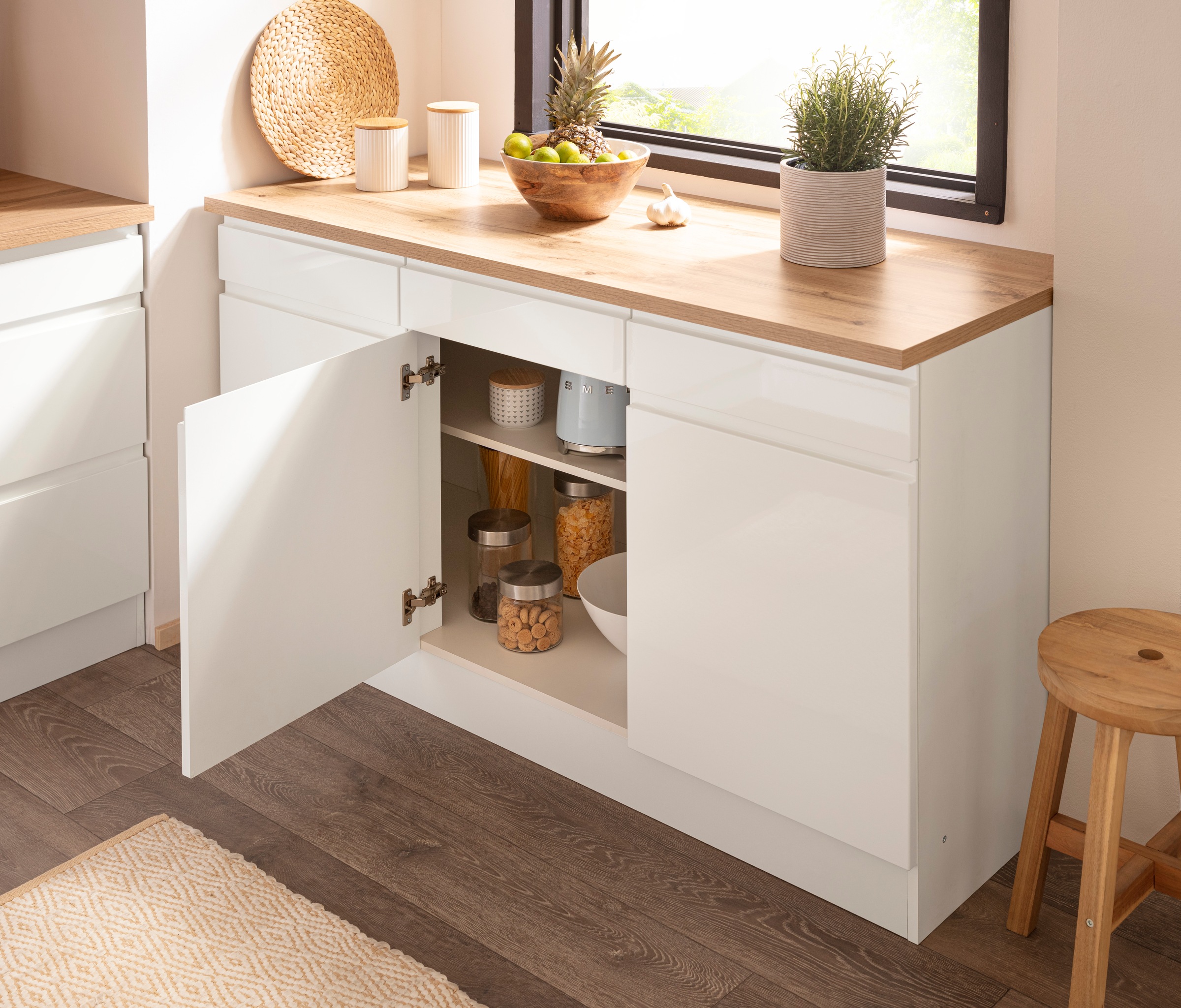 KOCHSTATION Unterschrank "KS-Virginia" 85 cm hoch, 150 cm breit, 3 Schublad günstig online kaufen