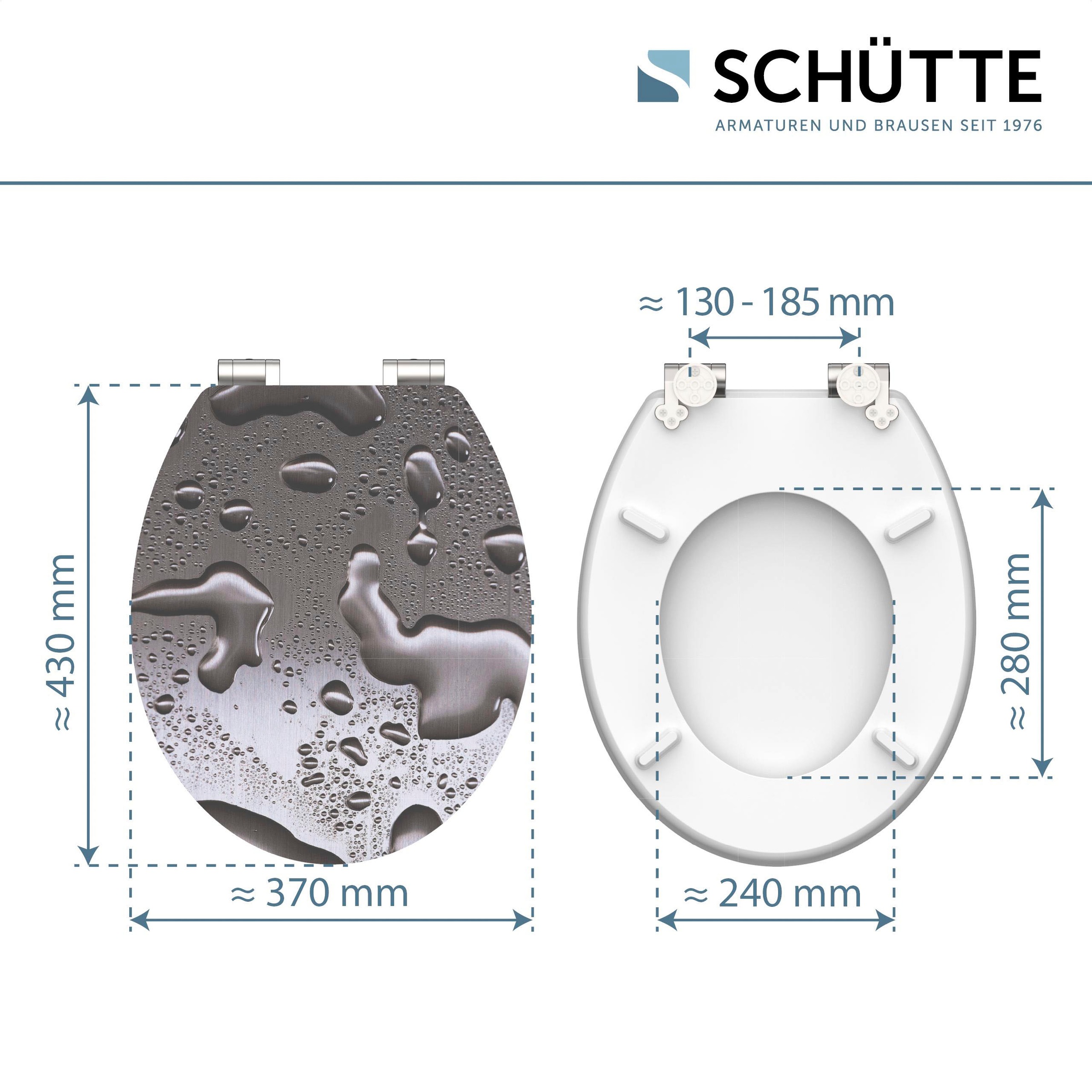 Schütte WC-Sitz »Grey Steel«, High Gloss mit MDF Holzkern, mit Absenkautomatik