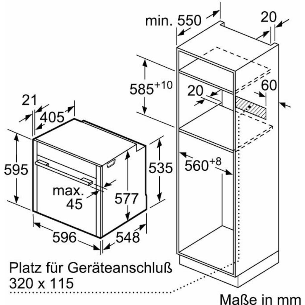 NEFF Pyrolyse Backofen »B55CS22N0«, N 90, B55CS22N0, mit Teleskopauszug nachrüstbar, Pyrolyse-Selbstreinigung