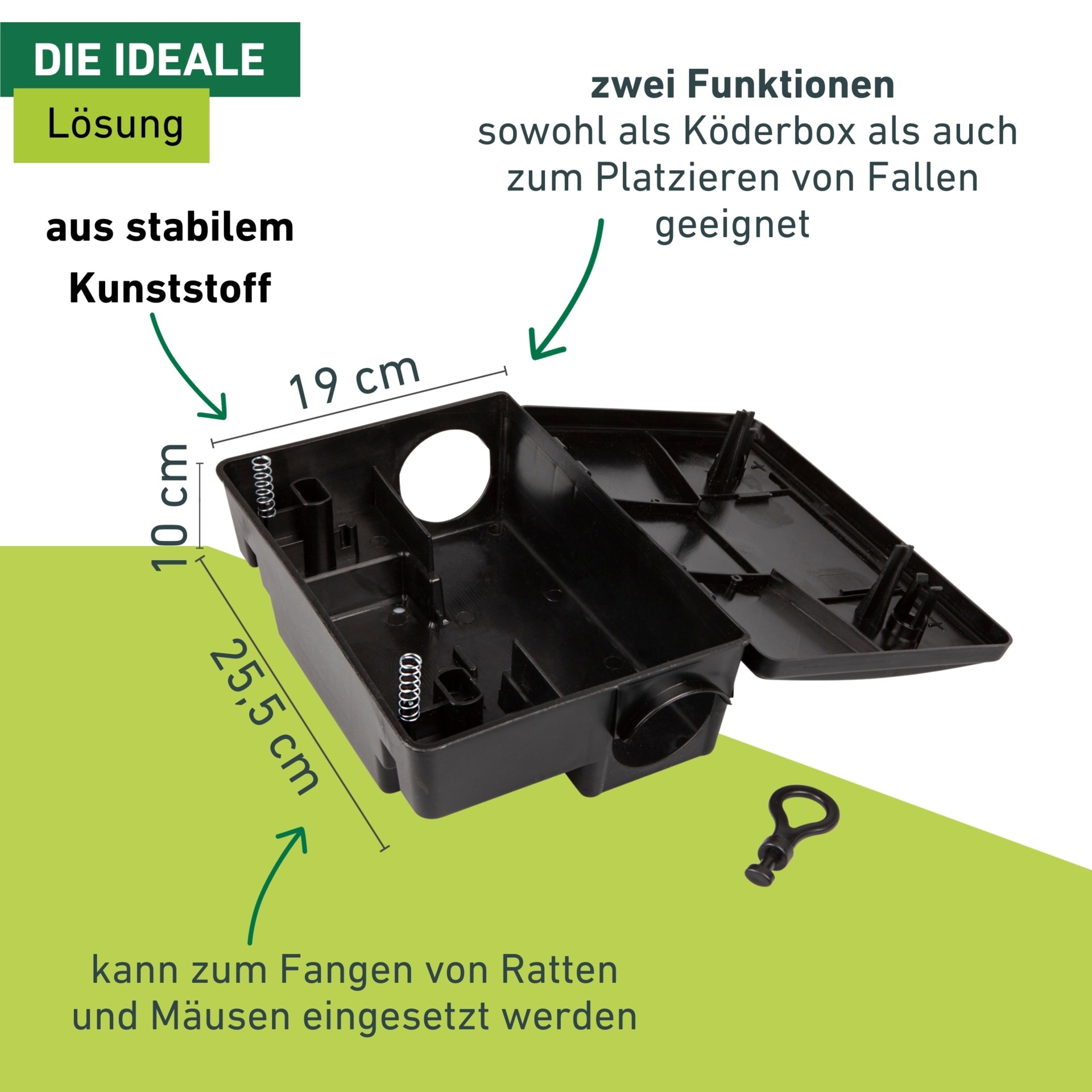 Windhager Schlagfalle »Maus- und Ratten Box 2in1 Falle« Mäuse und Ratten einfach fangen, Köderstation, schwarz