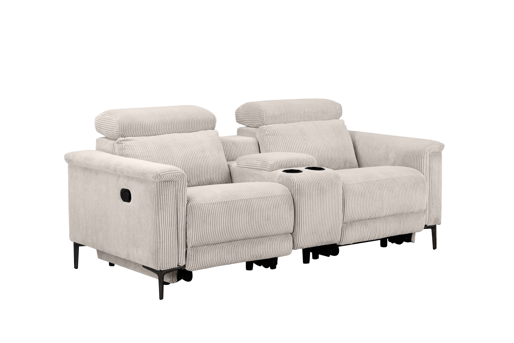 Places of Style 2-Sitzer »Lund in Cord, 2er-Kinosofa, TV-Sessel, Multimedia-Sofa, USB-A,«, m. elektrischer o. manueller Relaxfunktion, Getränkehalter u. Staufach