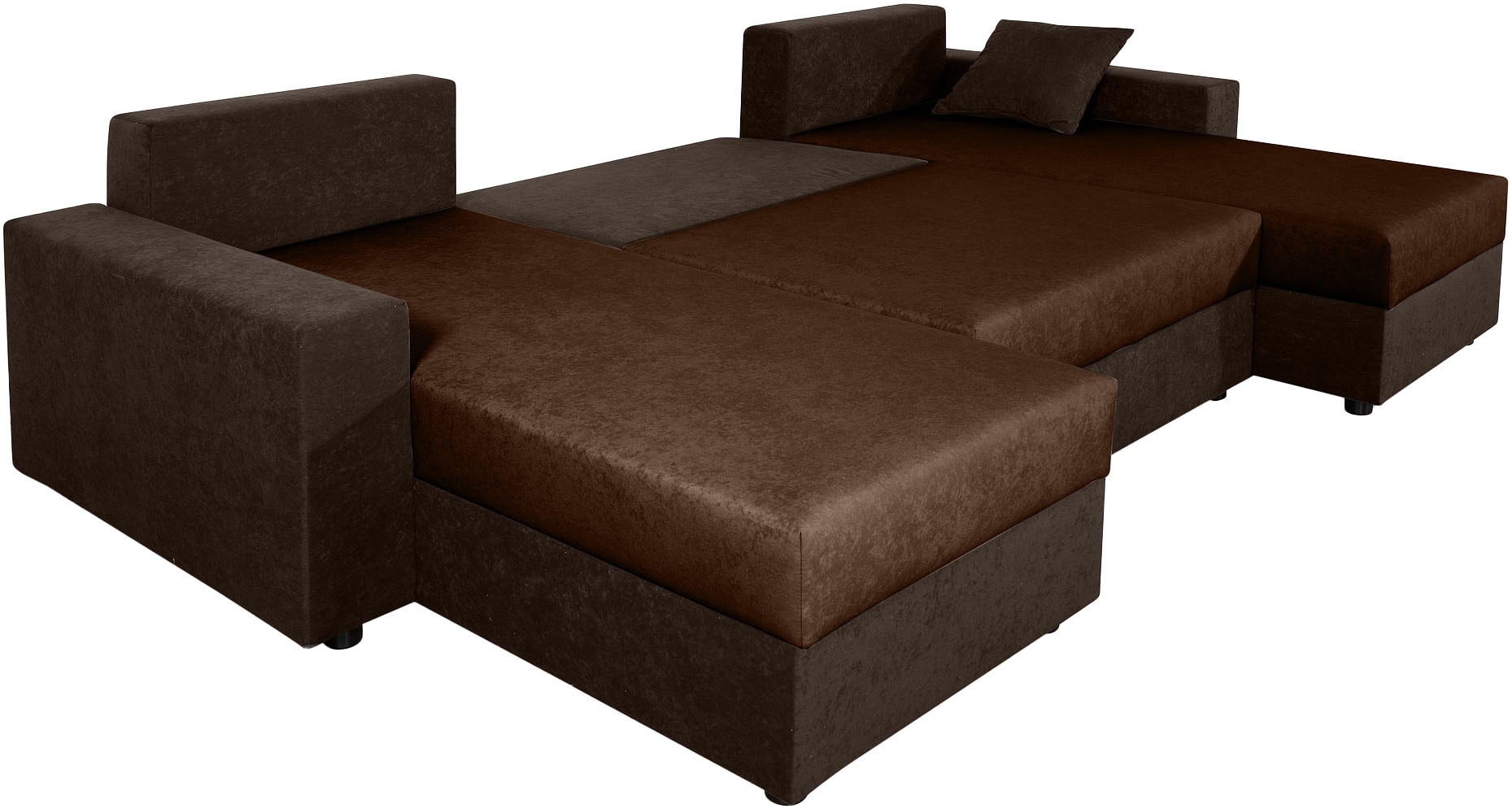 COLLECTION AB Wohnlandschaft »Pico U-Form, B: 252 cm« Schlaffunktion, Bettkasten & 2 Zierkissen