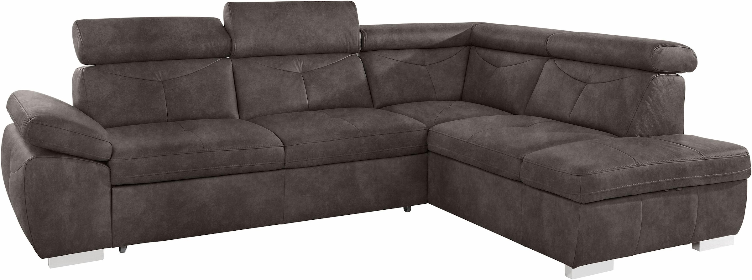 exxpo - sofa fashion Ecksofa »Spring, super bequem und komfortabel mit Armteil- und Kopfteilfunktion«, wahlweise mit Bettfunktion und Bettkasten, L-Form