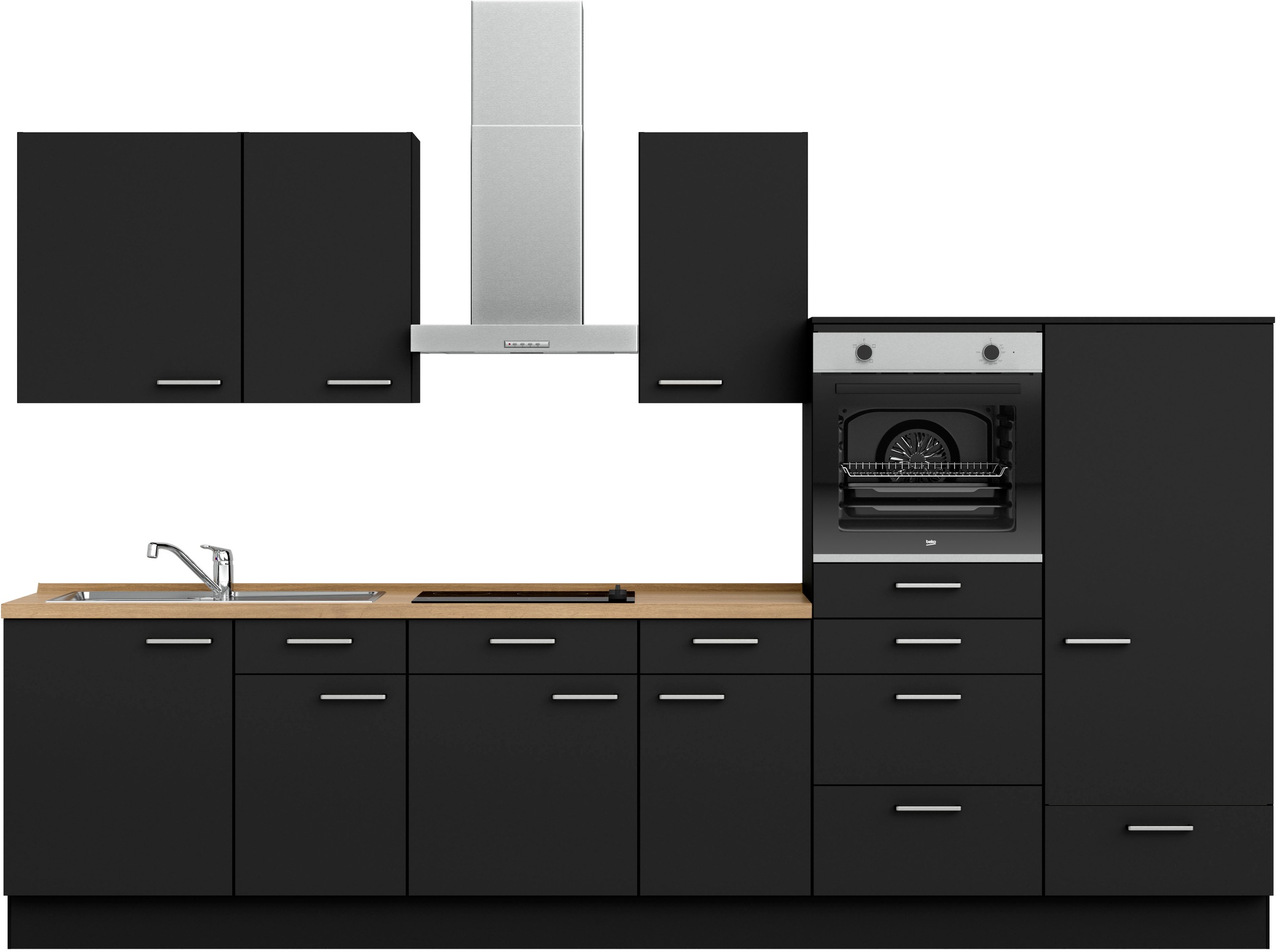 nobilia® Küchenzeile »"Touch I"« vormontiert,  Ausrichtung wählbar, Breite 330 cm, wahlw. mit E-Geräten