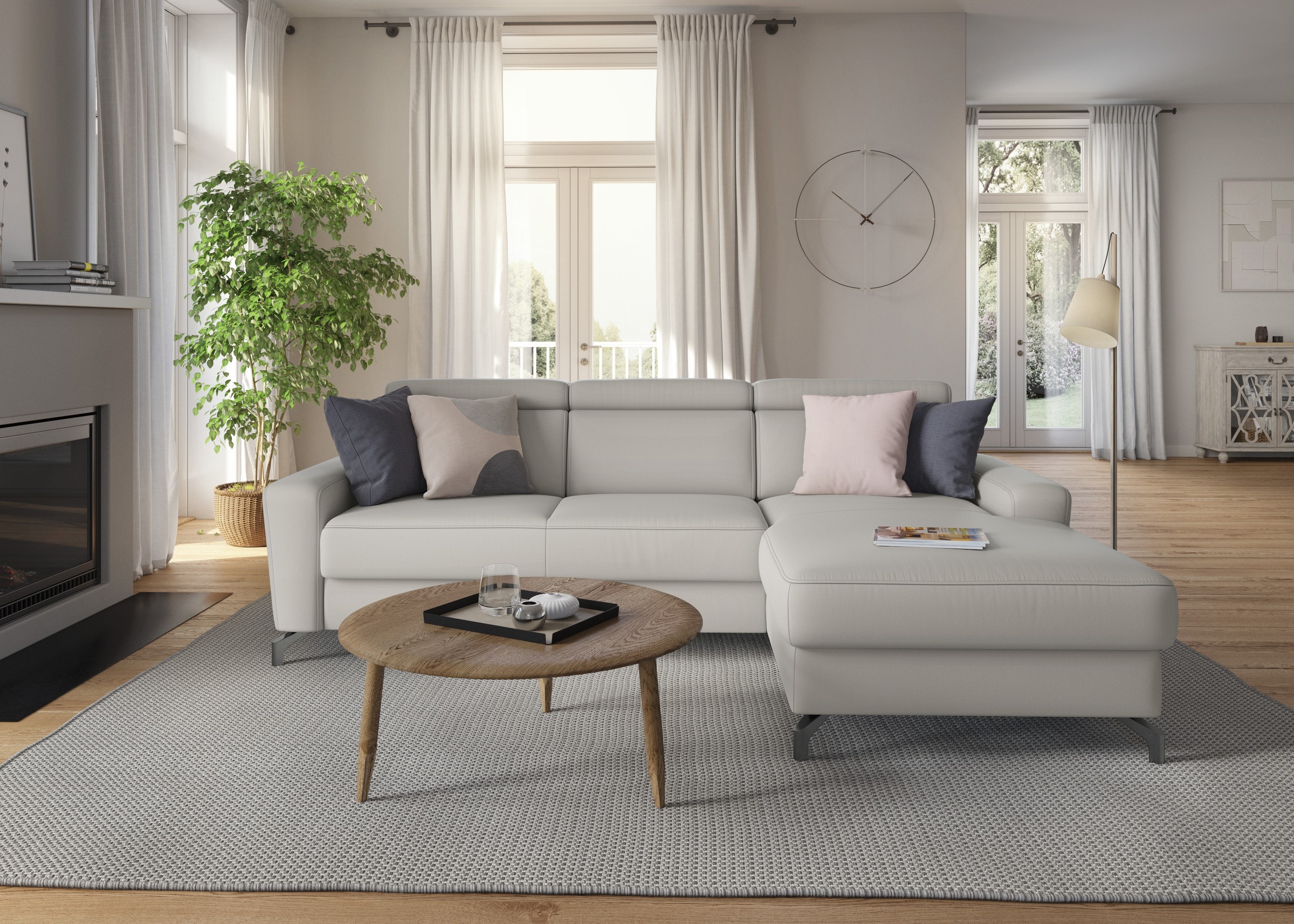 sit&more Ecksofa »Scarlett L-Form«, inklusive Kopfteilverstellung, wahlweise mit Bettfunktion, Bettkasten