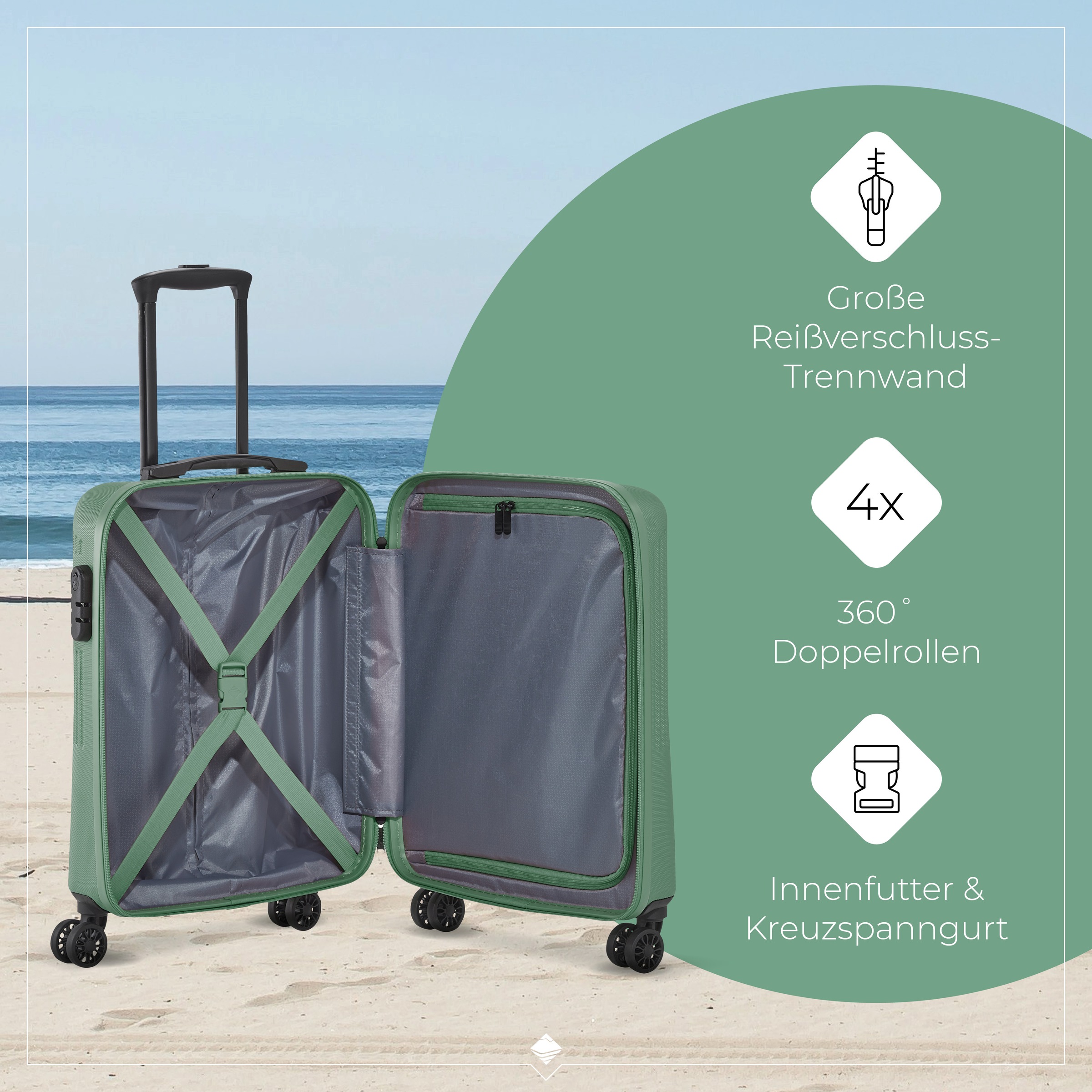 travelite Hartschalen-Trolley »BALI, in verschiedenen Größen und Farben«, 4 Rollen, Hartschallenkoffer Reisegepäck Reisekoffer TSA Schloss