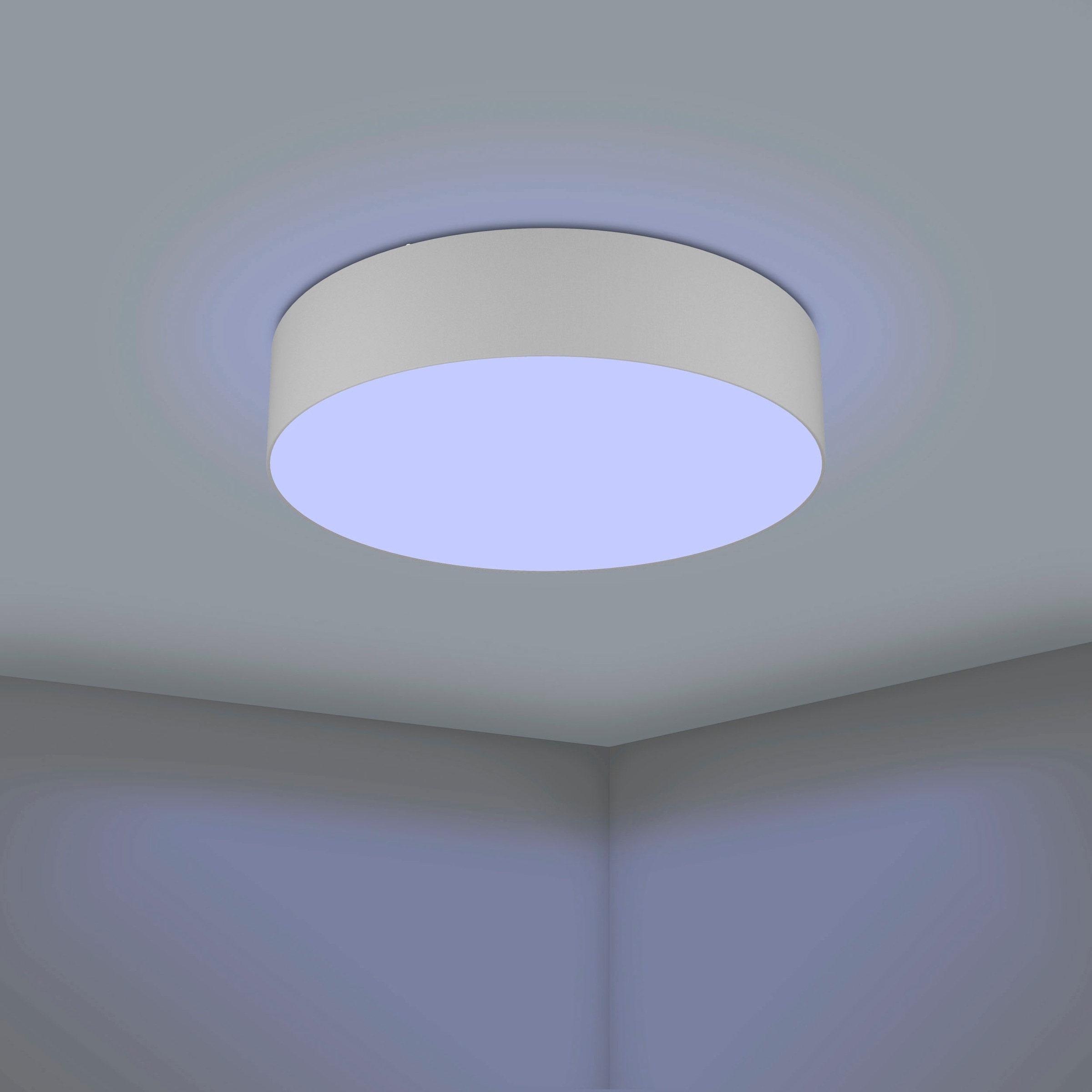 EGLO Deckenleuchte »ROMAO-Z Deckenlampe grau, Textil, ZigBee 3.0, Timer, Di günstig online kaufen