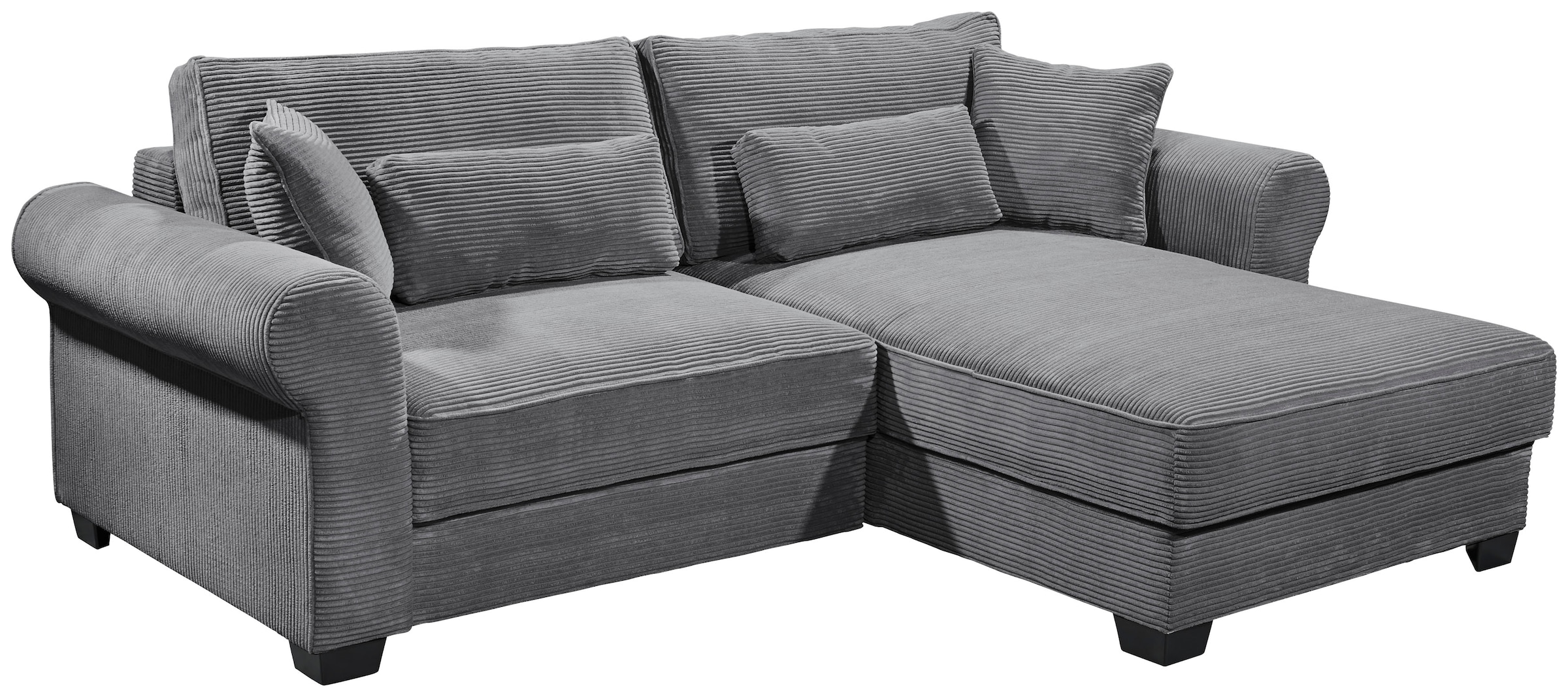 ED EXCITING DESIGN Ecksofa »Angelina L-Form«, mit Bettfunktion, Bettkasten & 4 Zierkissen