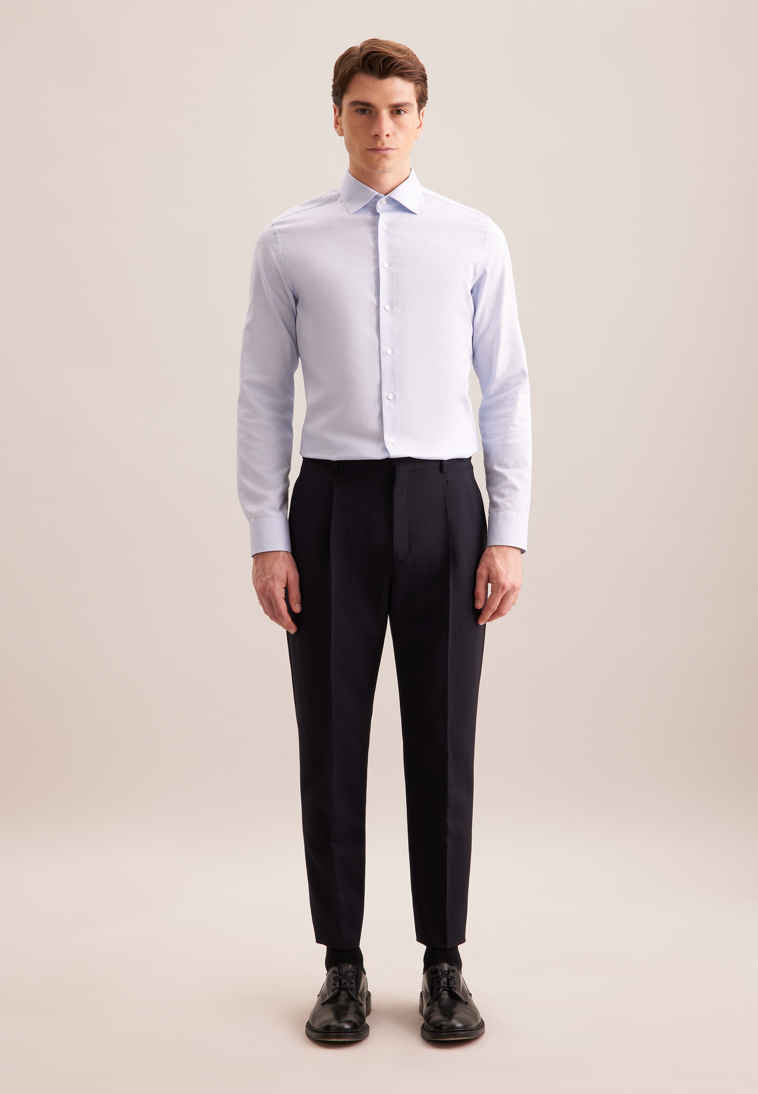 seidensticker Flanellhemd »Schwarze Rose« Shaped 1/1 Kentkragen Struktur