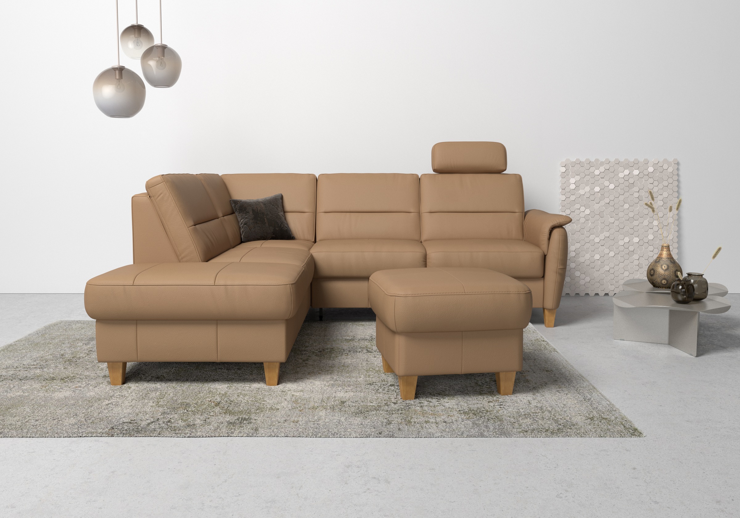 Home affaire Ecksofa »Palmera L-Form, B: 236 cm« optional Bettfunktion & Be günstig online kaufen