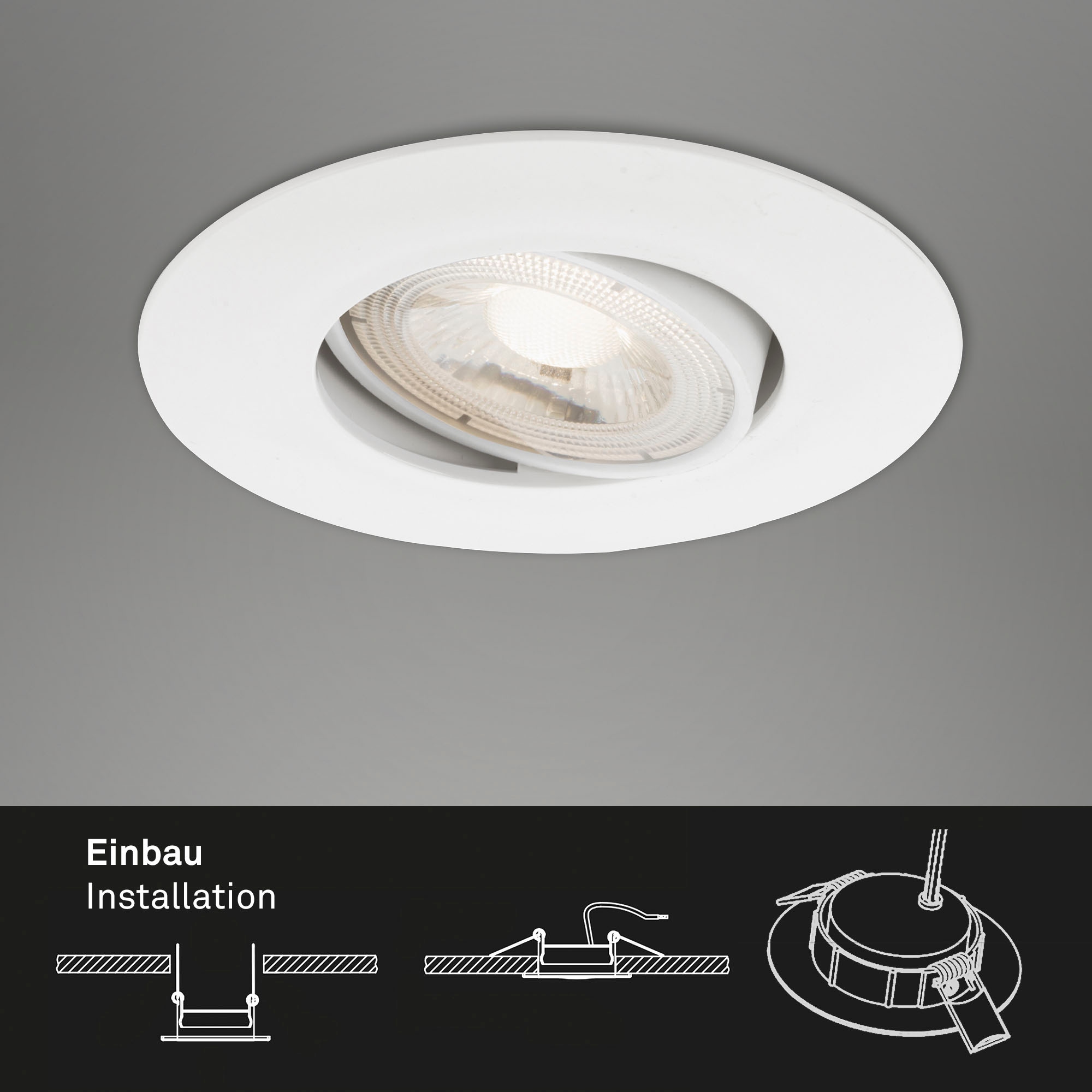 Briloner Leuchten LED Einbauleuchte »7048036 KULANA«, Leuchtmittel LED-Board | LED fest integriert, 3er Set, Strahler schwenkbar, stufenlos dimmbar, weiß