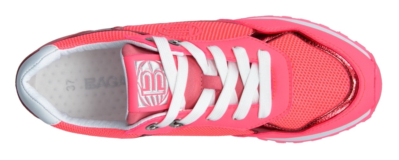 BAGATT Plateausneaker, modische Metallic-Einsätzen, Freizeitschuh, Halbschuh, Schnürschuh