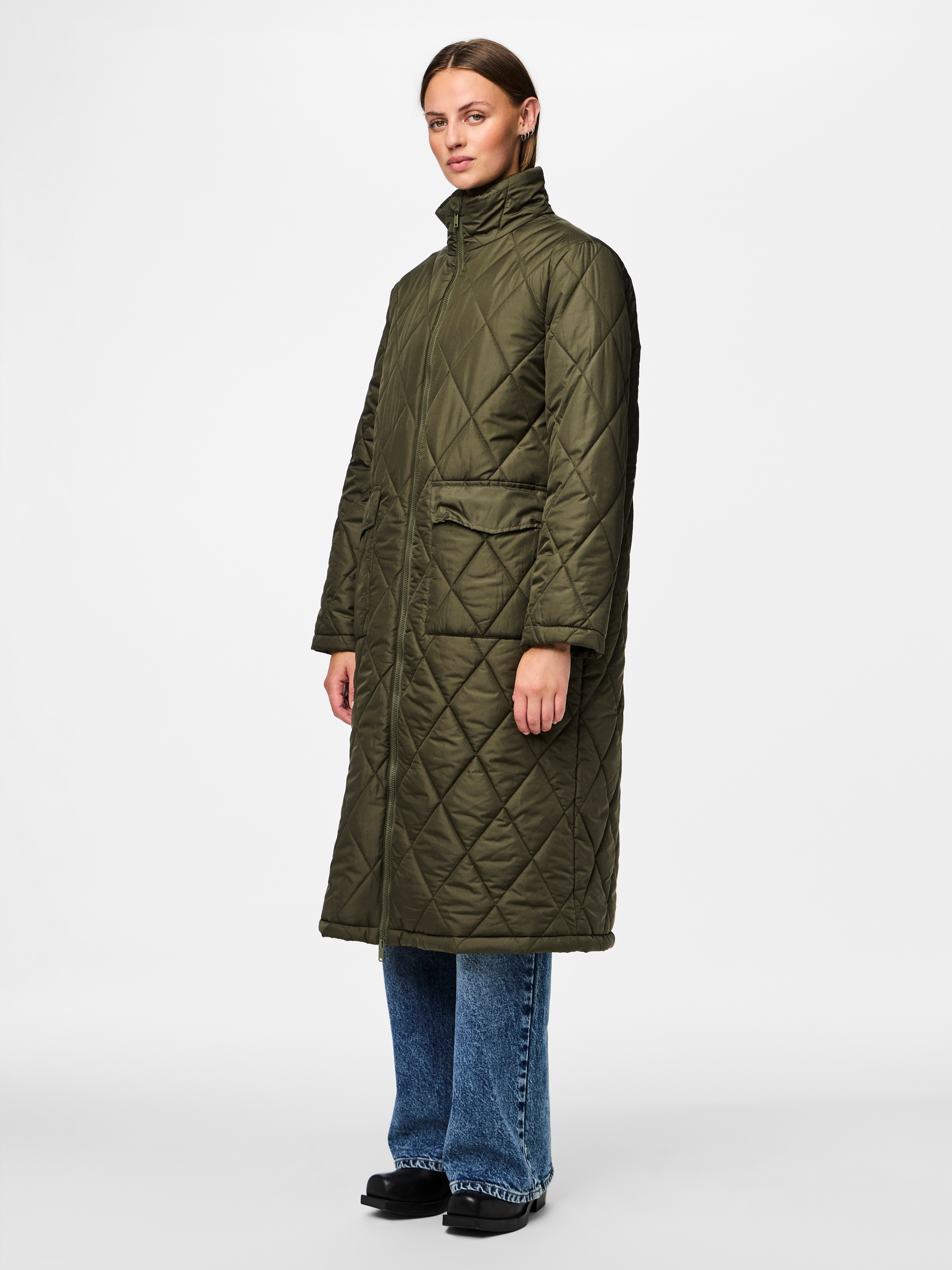 pieces Steppmantel »PCMAILEY LONG QUILTED JACKET NOOS BC«