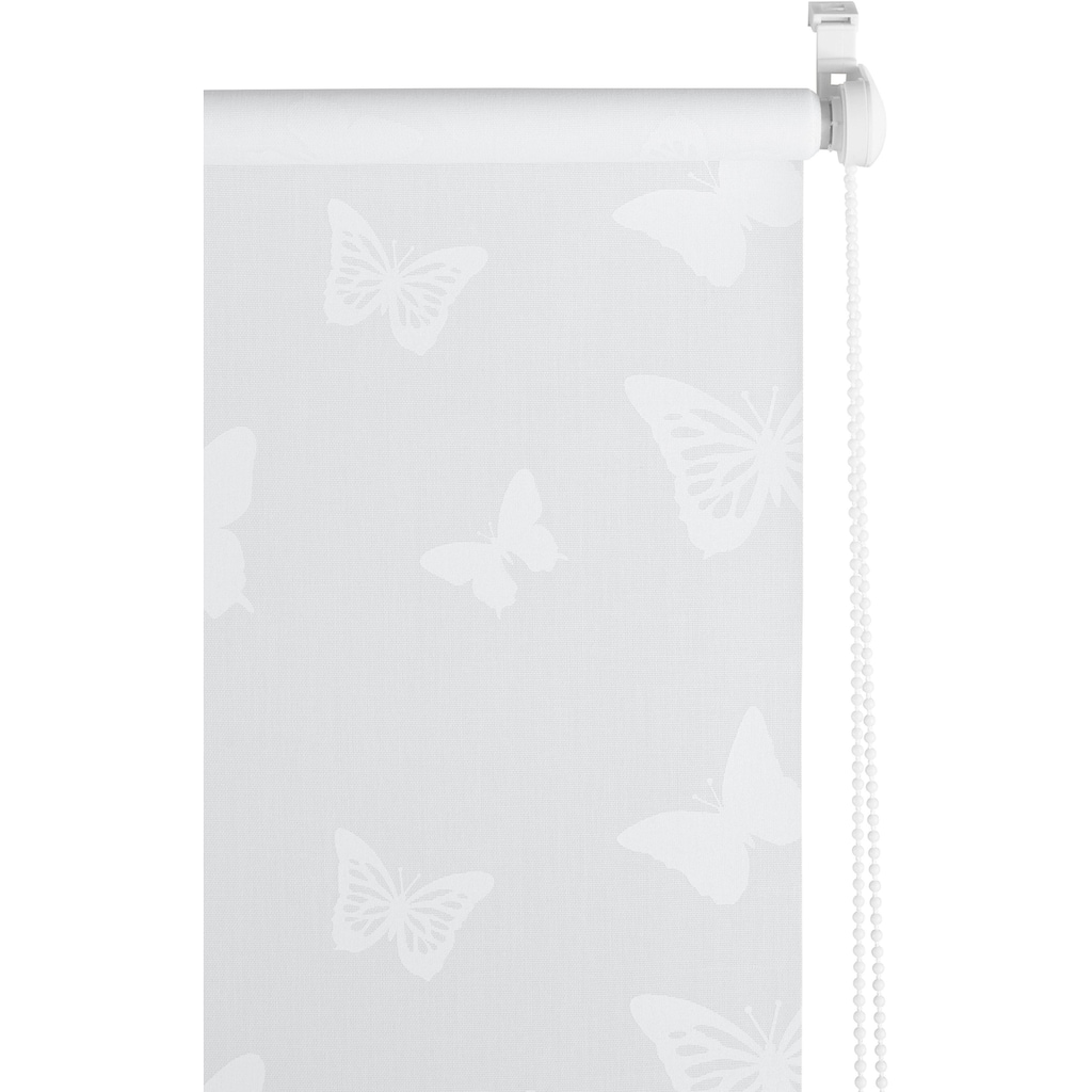 my home Seitenzugrollo »Schmetterling«, Lichtschutz, ohne Bohren, freihängend, Klemmfix, Pigmentdruck