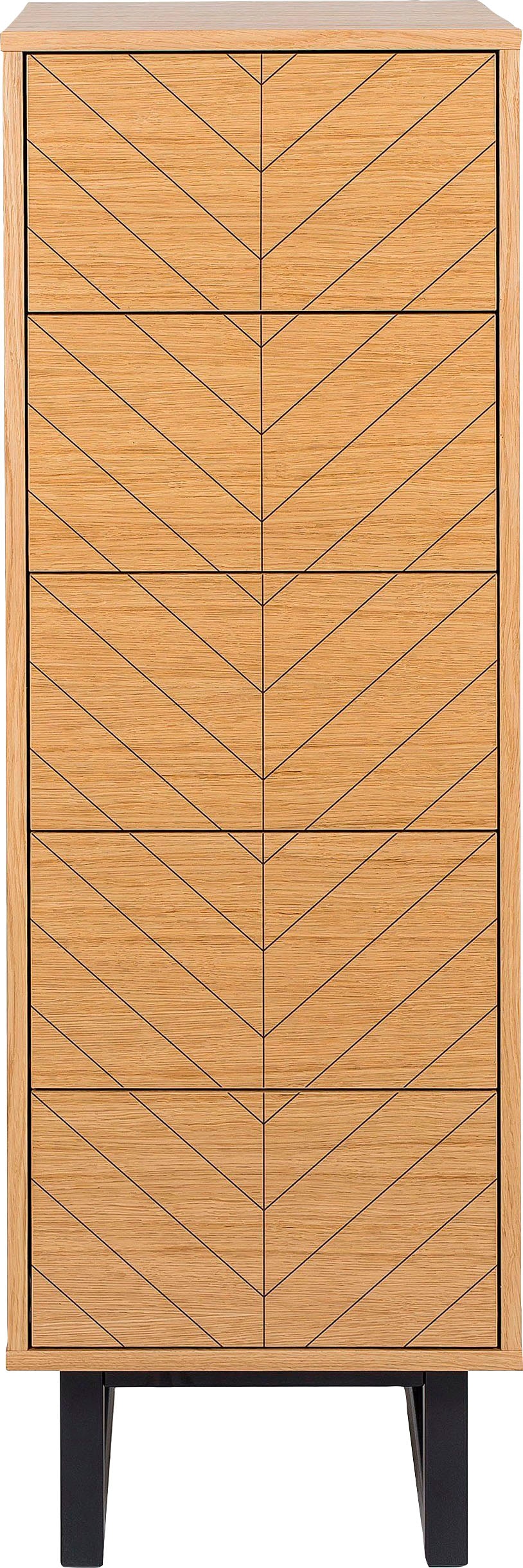 Woodman Hochkommode im skandinavischen Design, mit besonderem Print, FSC® günstig online kaufen