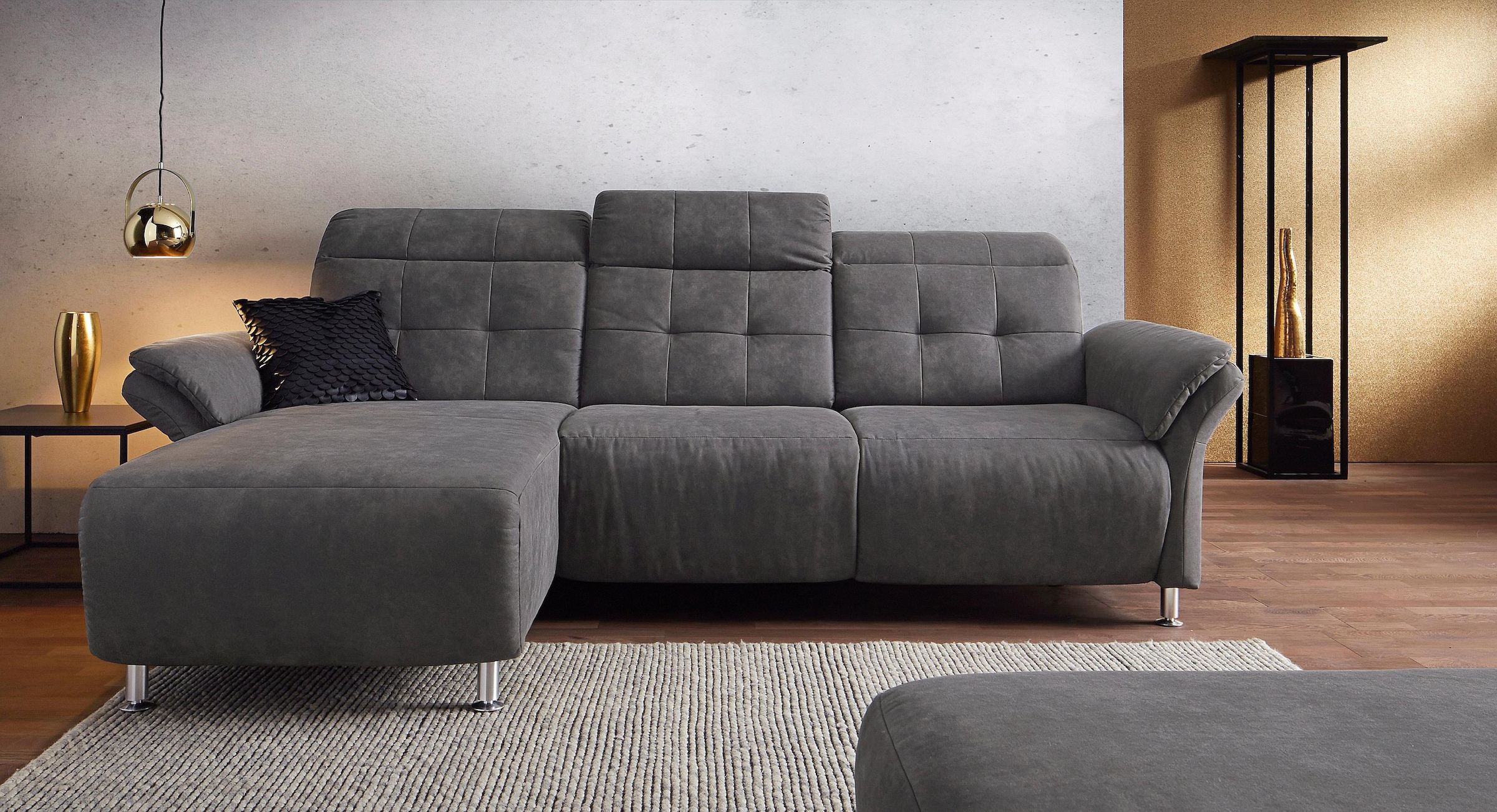 Home affaire Ecksofa »Manhattan L-Form« 2 Sitze mit elektrischer Relaxfunkt günstig online kaufen