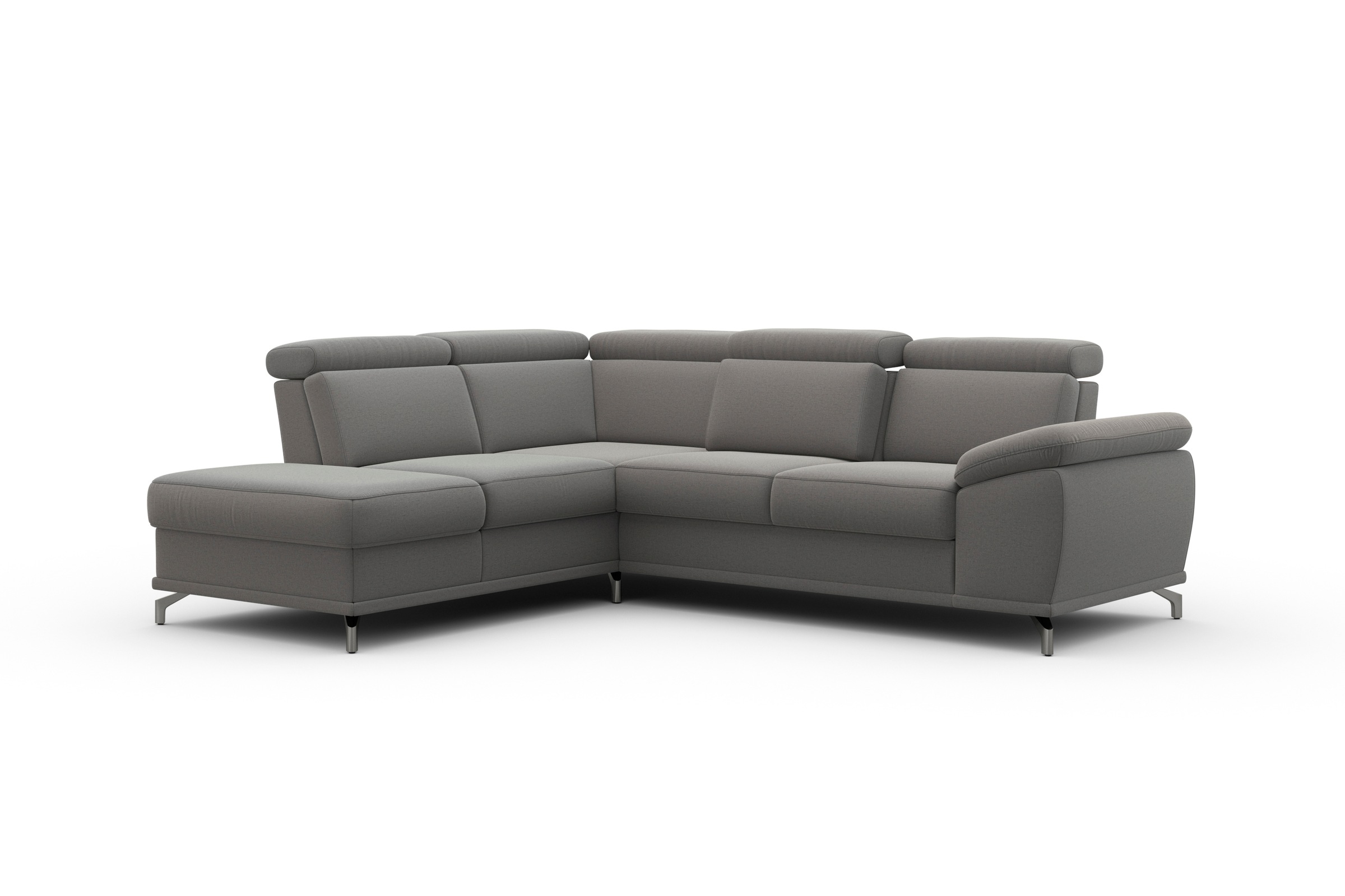sit&more Ecksofa »Cabrio L-Form, mit Sitztiefenverstellung, Arm- und Kopfteilverstellung«, 3 Nierenkissen, Federkern, optional Bettfunktion und Stauraum