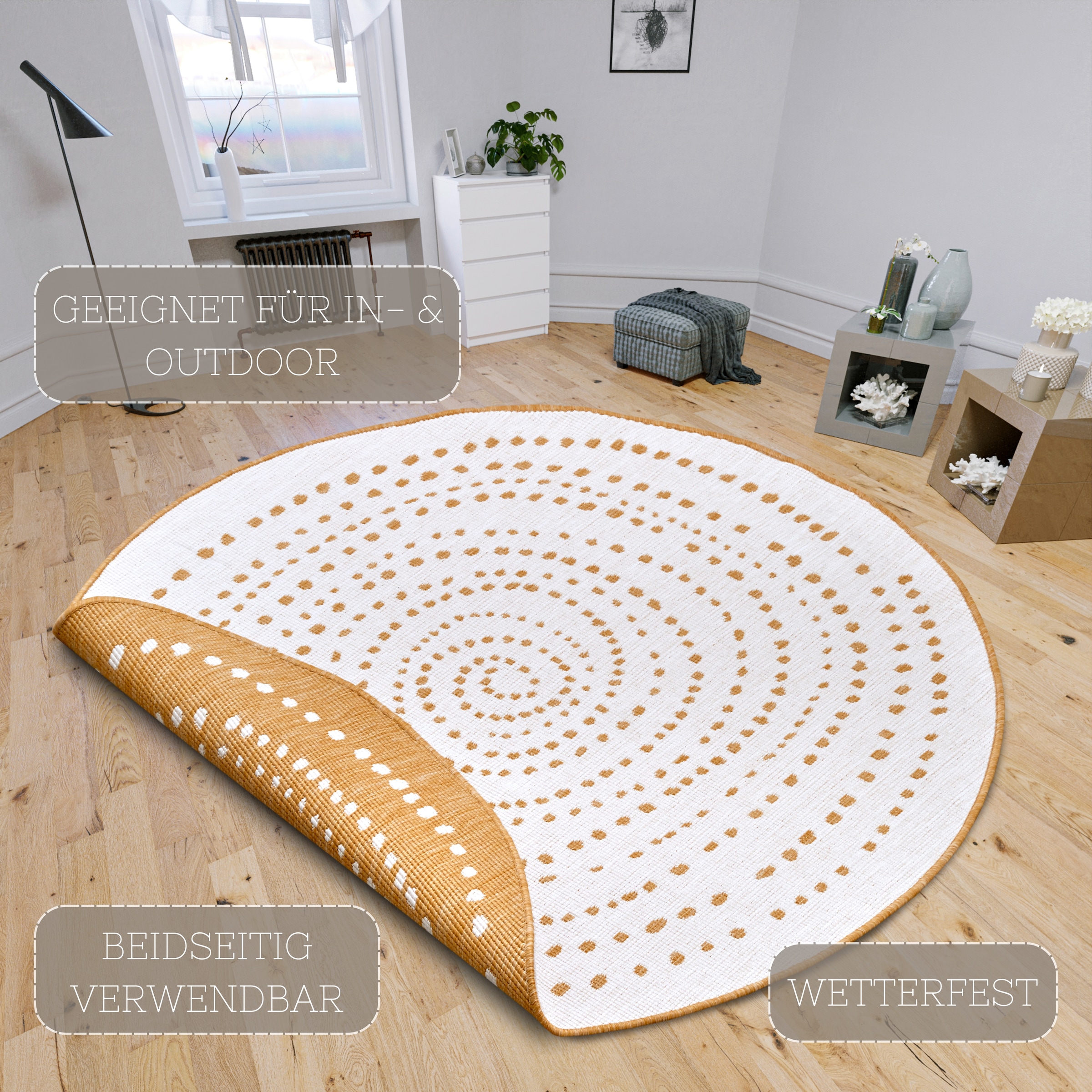 NORTHRUGS Teppich »Bali«, rund, 5 mm Höhe, In-& Outdoor, Wetterfest, Balkon günstig online kaufen