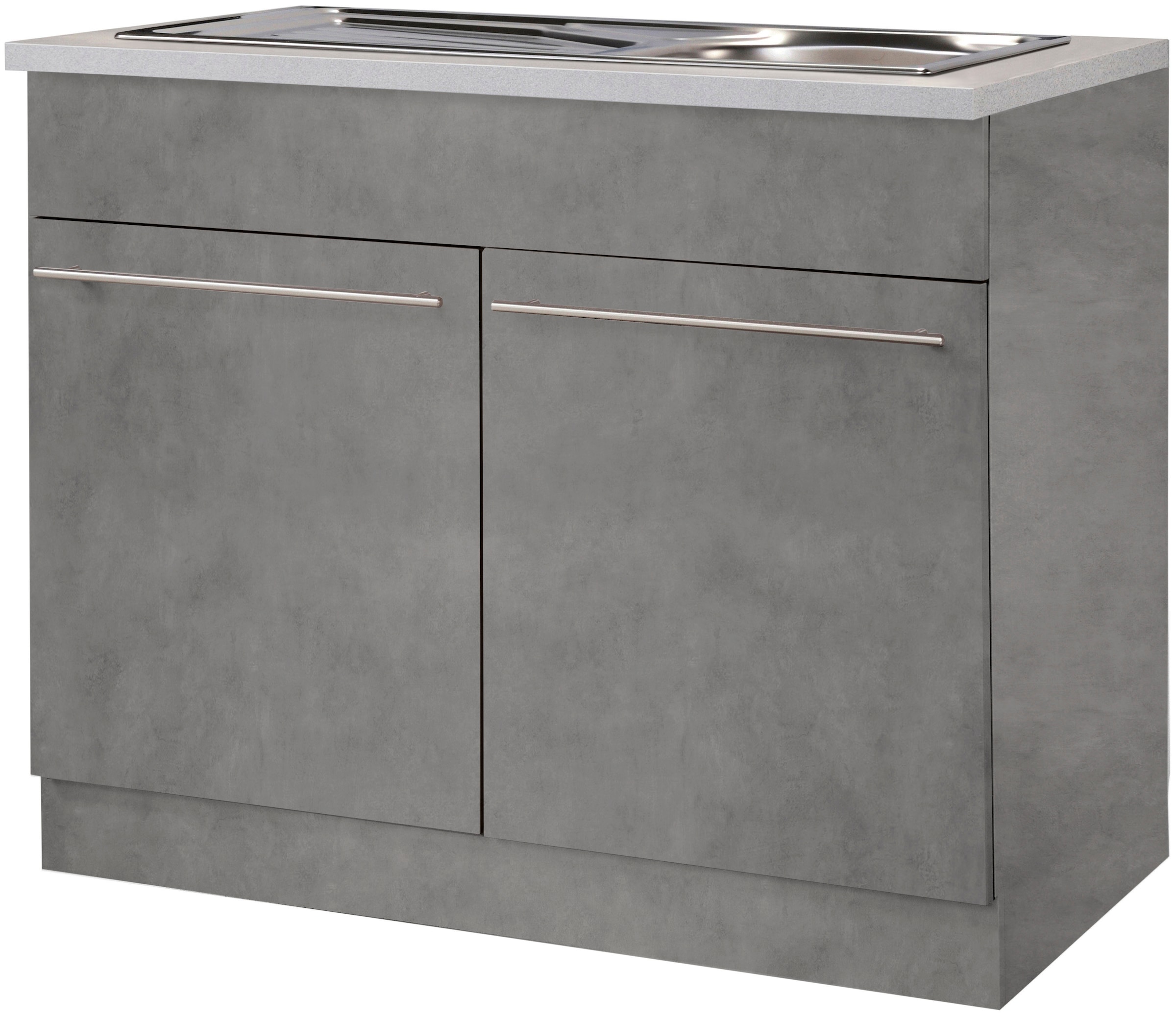 wiho Küchen Spülenschrank »Chicago«, 100 cm breit, inkl. Einbauspüle aus Ed günstig online kaufen