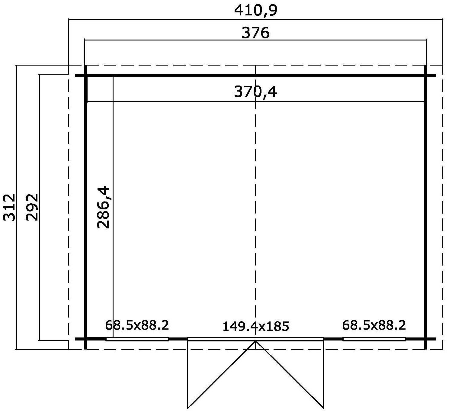 LASITA MAJA Gartenhaus »Dallas« Blochbohlenhaus 28mm, Fundamentmass 3760x2920 , Schwedenrot