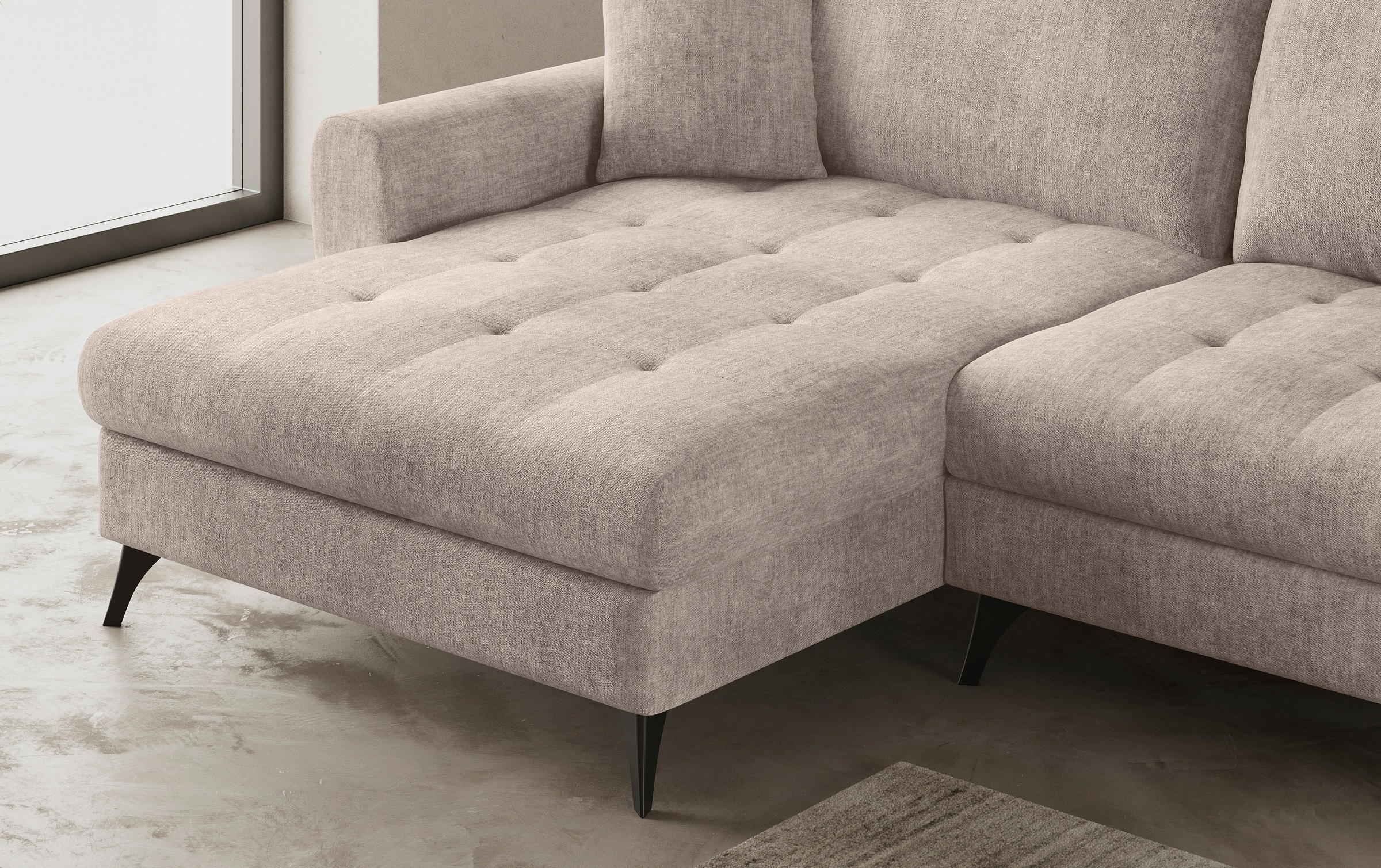 Mr. Couch Ecksofa »Blackburn II L-Form«, Wahlweise mit Kaltschaumpolsterung bis 140 kg belastbar