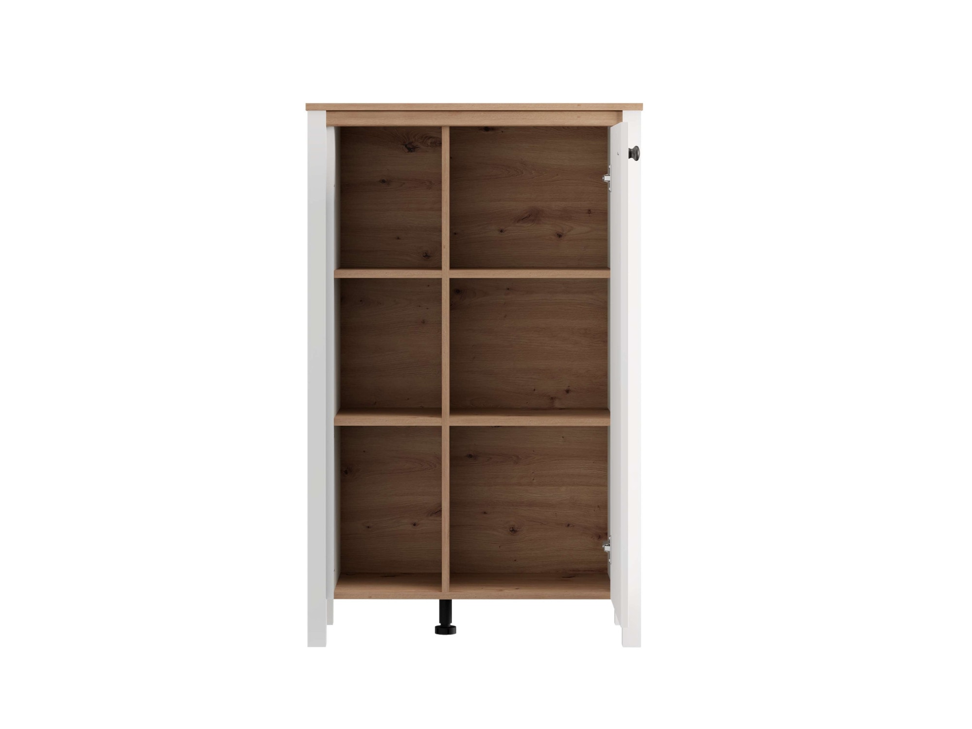 Home affaire Highboard »BEDFORD, Hochkommode, Vitrine im Landhausstil« MDF-Profil 2D ummantelt, 1 Tür & 6 Fächer mit einem Metallgriff