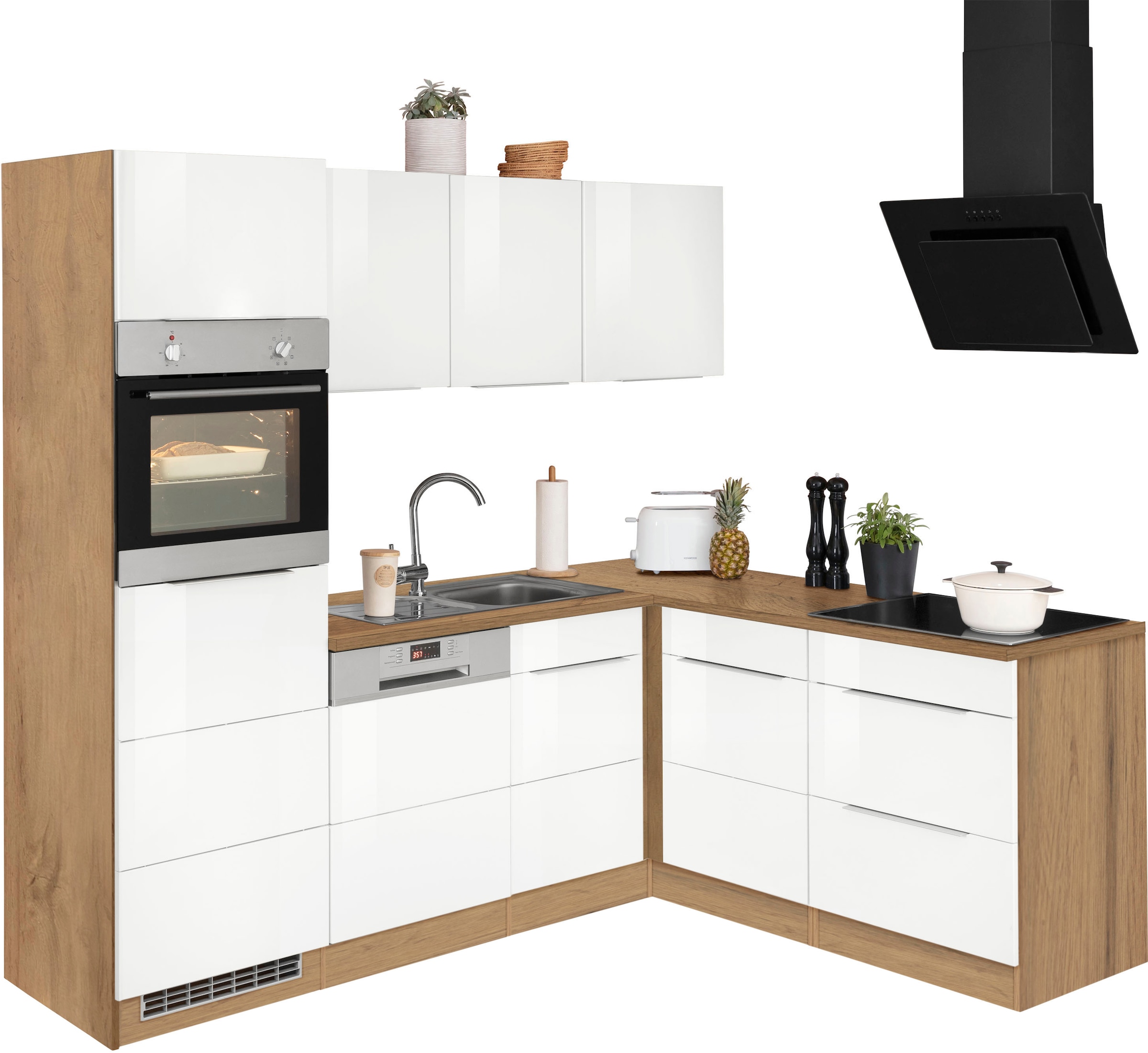 HELD MÖBEL Winkelküche »Brindisi«, mit E-Geräten, Stellbreite 230/170 cm  jetzt im %Sale | L-Küchen