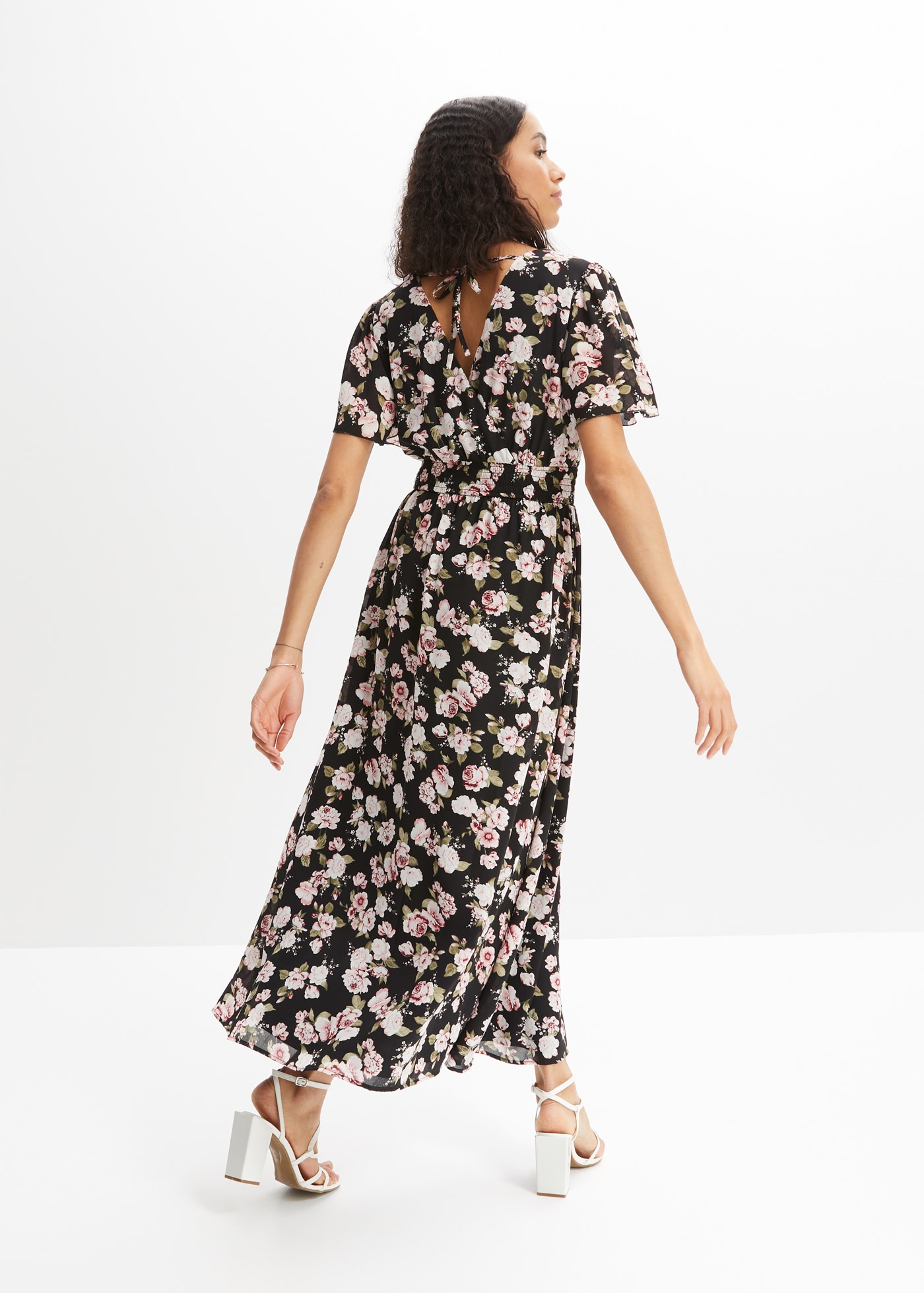 bonprix Maxikleid für den Alltag, aus Polyester, ausgestellte Passform