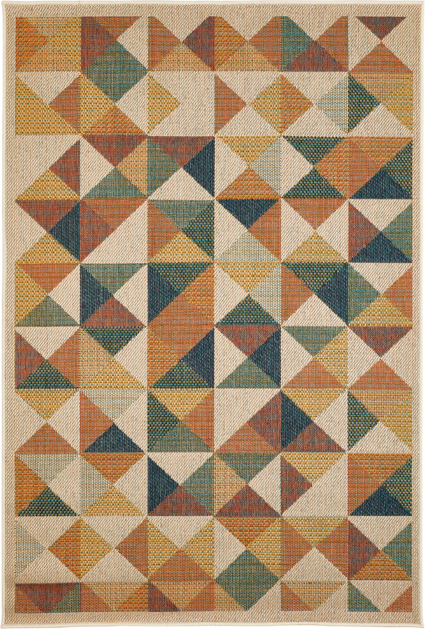 Andiamo Teppich »Sedona Dreieck«, rechteckig, 6 mm Höhe, Flachgewebe, modernes Design, In- und Outdoor geeignet