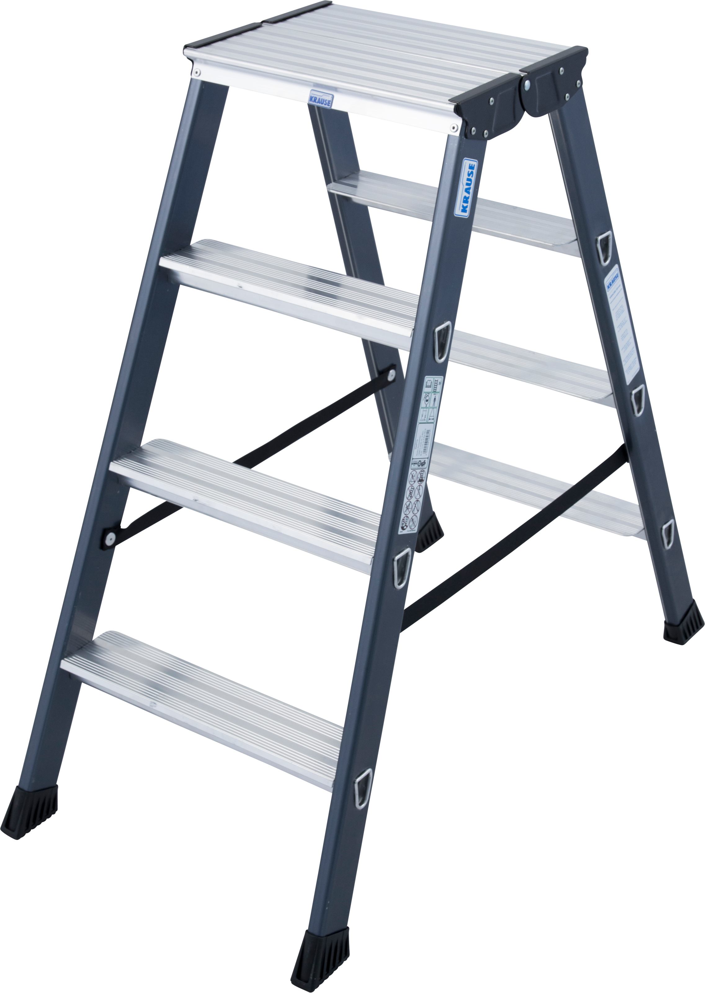 KRAUSE Doppelleiter »SePro D« Alu eloxiert, 2x4 Stufen, Arbeitshöe ca. 241 cm