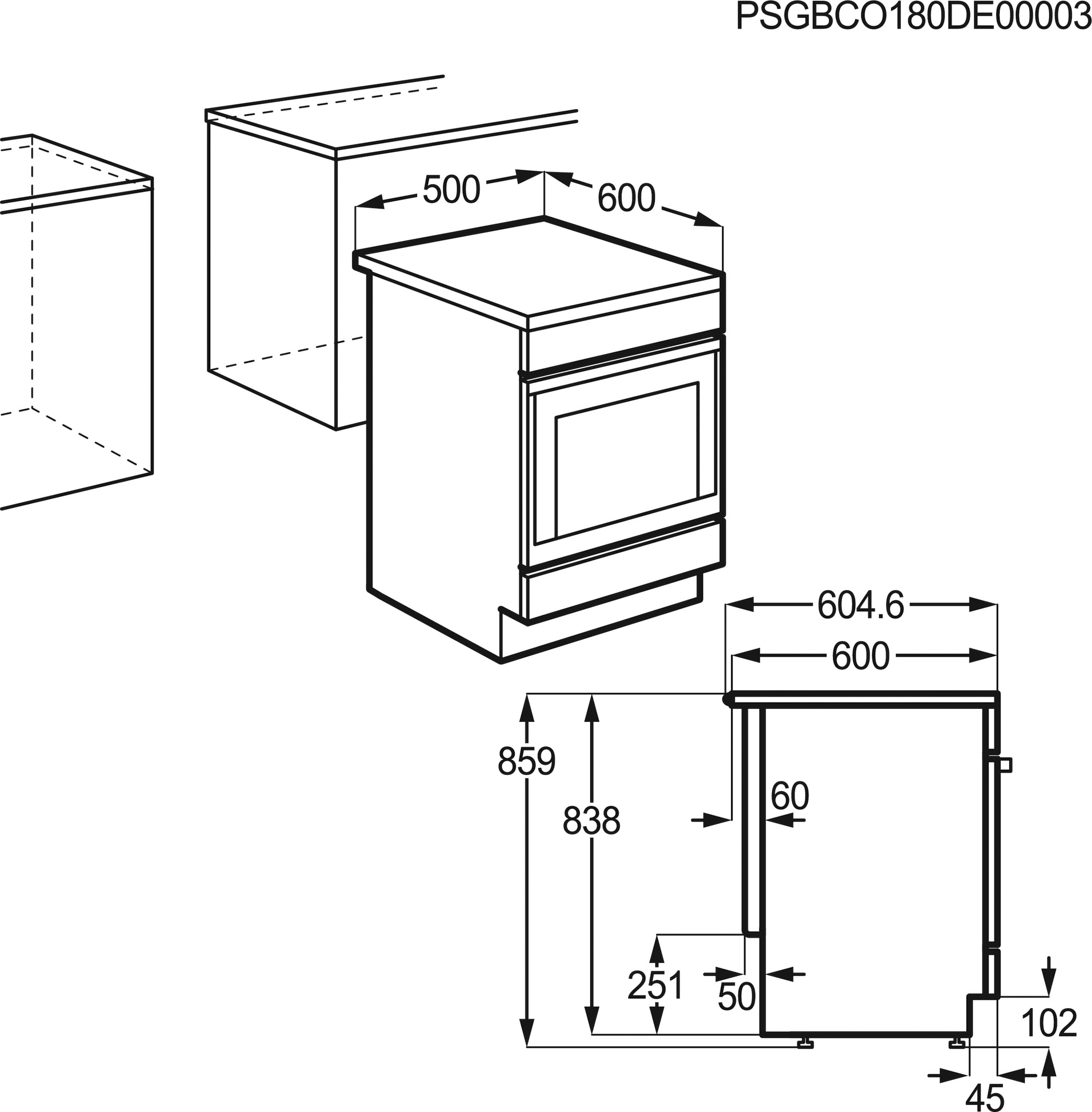 AEG Elektro-Standherd »CCB544COBM«, CCB544COBM, mit FlexiRunners™ – Teilauszug (2 Paar), Heißluftsystem, Bräter- und Mehrkreiskochzone, 50 cm