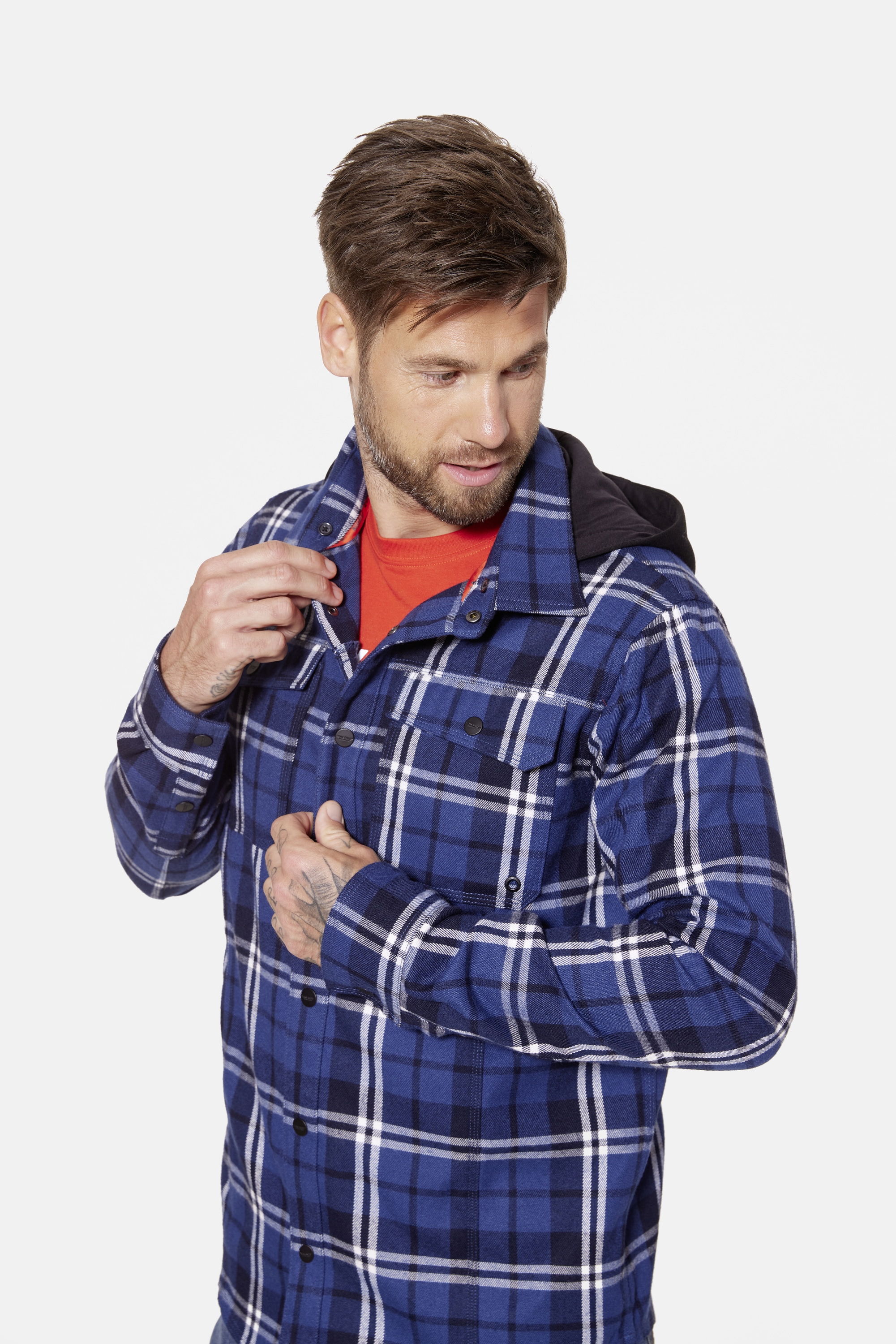 HERO by John Medoox Kapuzenhemd »Overshirt Workwear Arbeitshemd mit Kapuze«, Arbeitshemd mit Kapuze Funktionsqualität für Herren