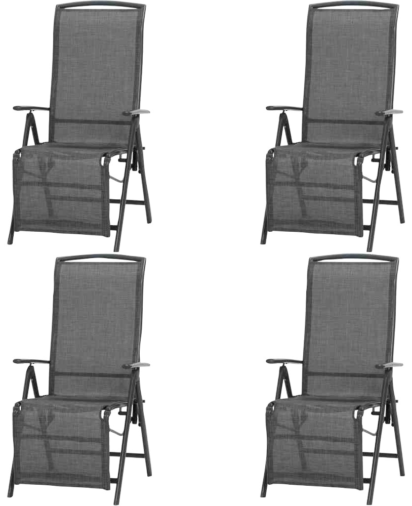 Siena Garden Gartensessel »Livorno SET 4x Relax anthrazit«, (Set, 4 St.)