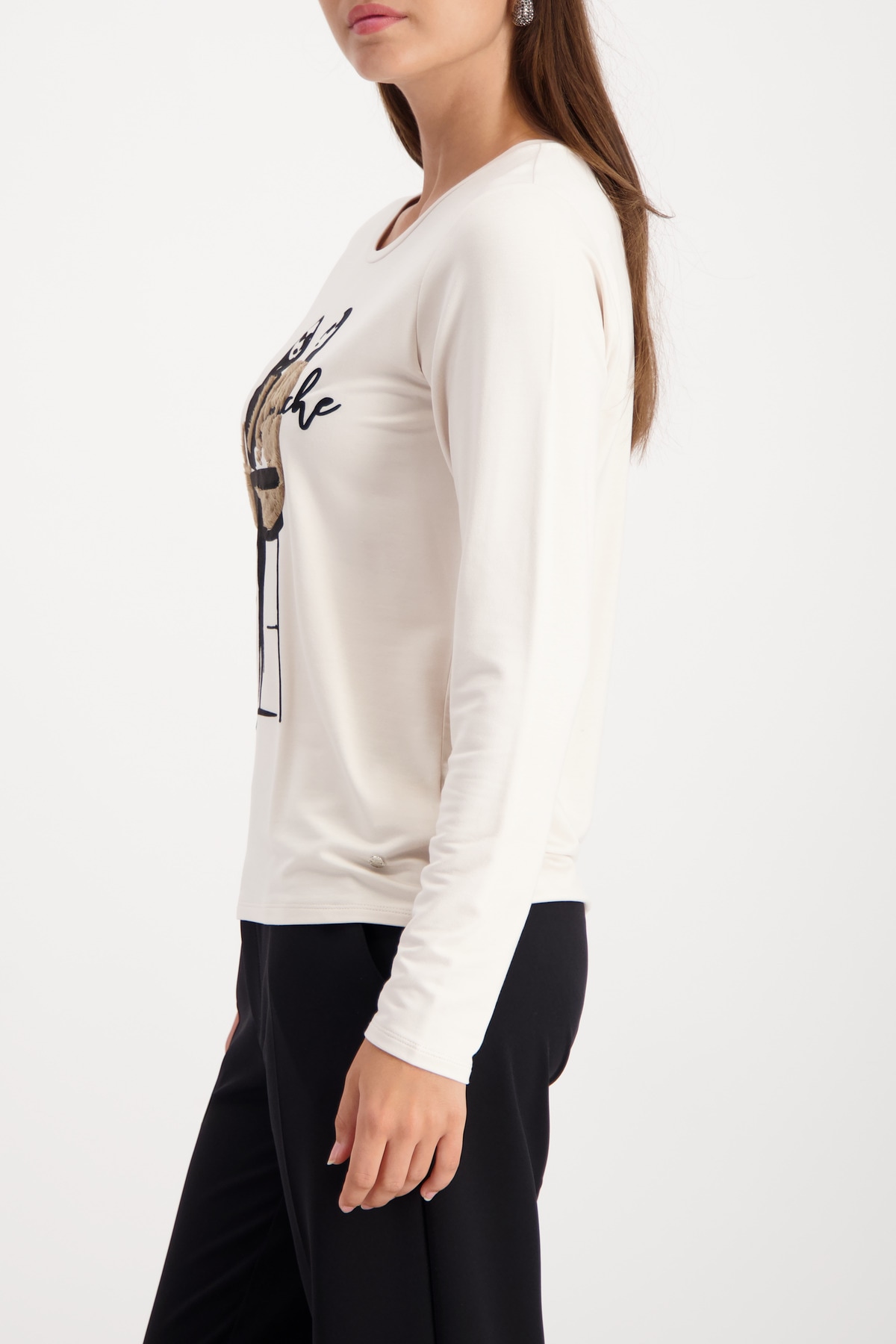 Monari Langarmshirt »Shirt Frauen Café« Regular fit mit Rundhalsausschnitt