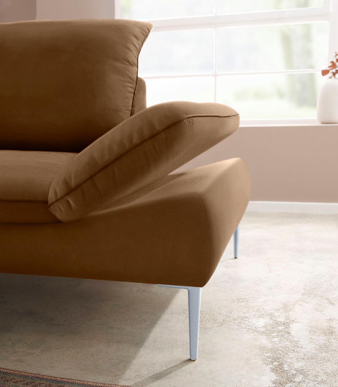 W.SCHILLIG Ecksofa »enjoy&MORE, mit tollem Sitzkomfort, elegant und bequem, L-Form«, mit Sitztiefenverstellung, Füße silber matt, Breite 294 cm