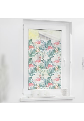 Fensterfolie »Fensterfolie selbstklebend, Sichtschutz, Flamingo - Rosa Grün«, 1 St.,...