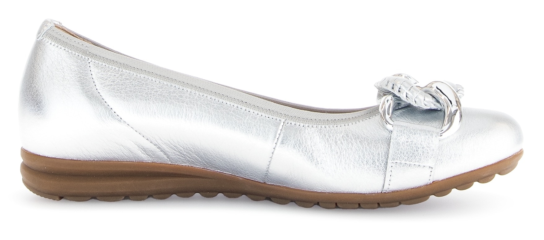 Gabor Ballerina »FLORENZ«, Keilabsatz, Businessschuh, Halbschuh, Schlupfschuh mit Zierkette
