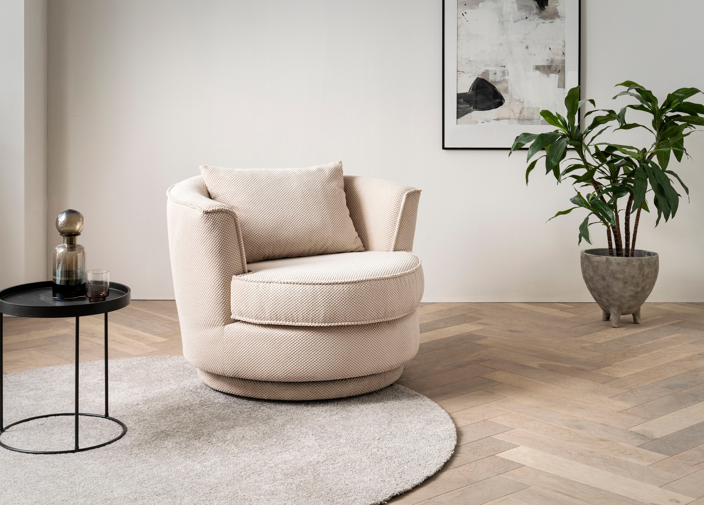 Home affaire Drehsessel »MAISIE, Lese-Sessel, Love Seat,« trendige Stoffe M günstig online kaufen
