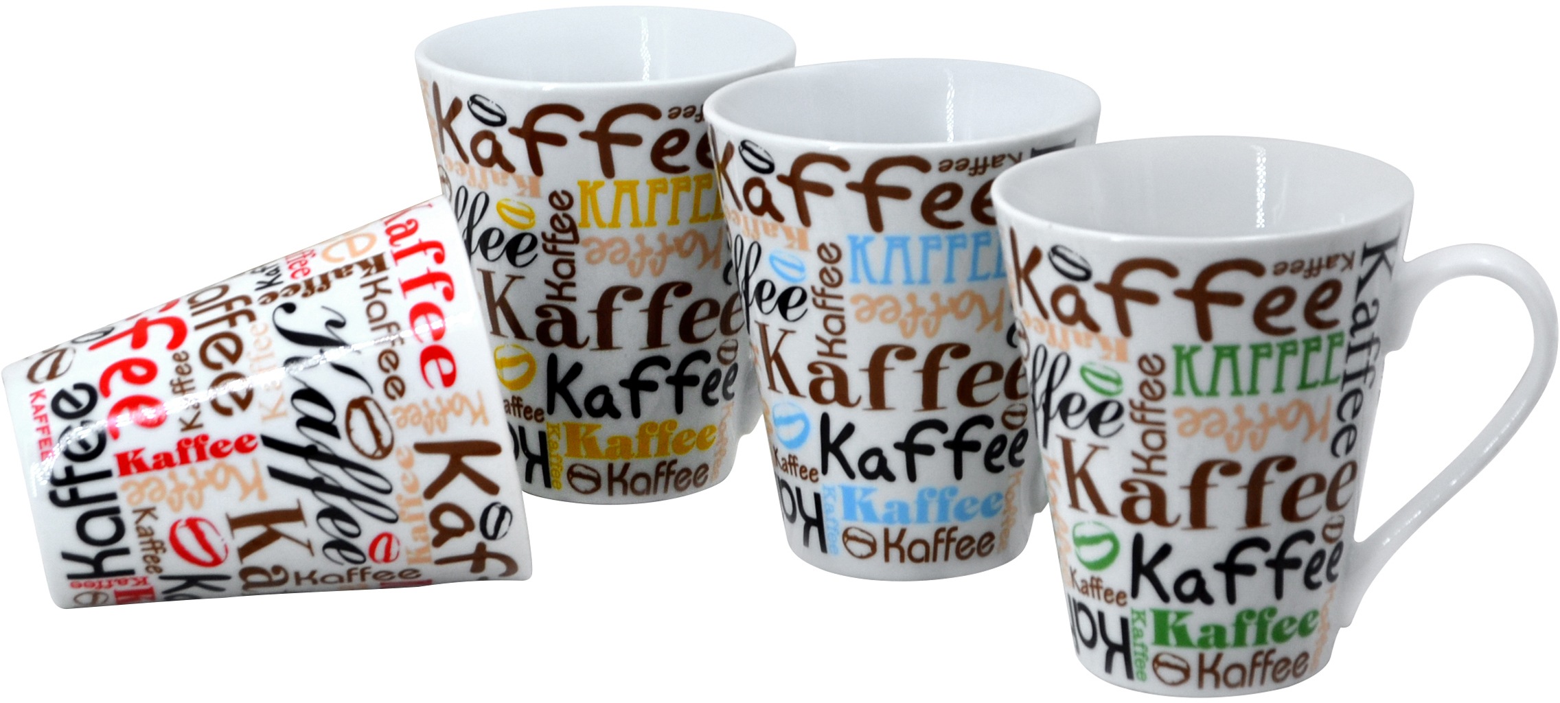 Retsch Arzberg Becher »Kaffeescript«, (Set, 4 tlg.), 4-teilig