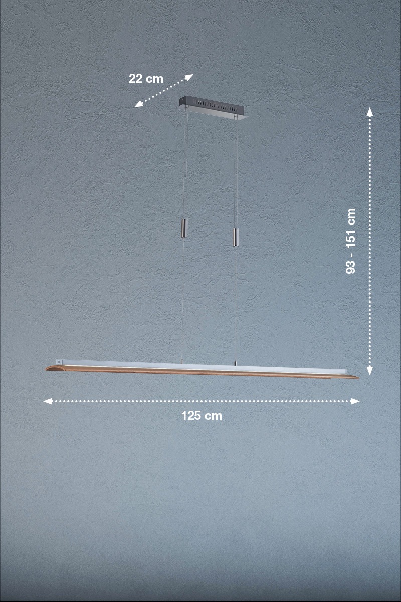 FISCHER & HONSEL LED Pendelleuchte »SHINE-WOOD«, 1 flammig, Leuchtmittel LED-Modul | LED wechselbar, Made in Germany, hochwertige Verarbeitung