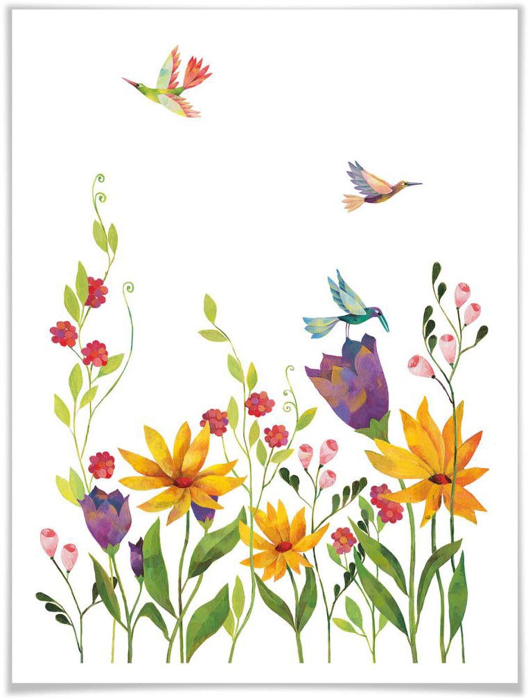 Wall-Art Poster »Blanz Bild, (1 Blumen Wandposter Blumen, Poster, St.), online Floral«, Wandbild, bestellen Blütenpoesie