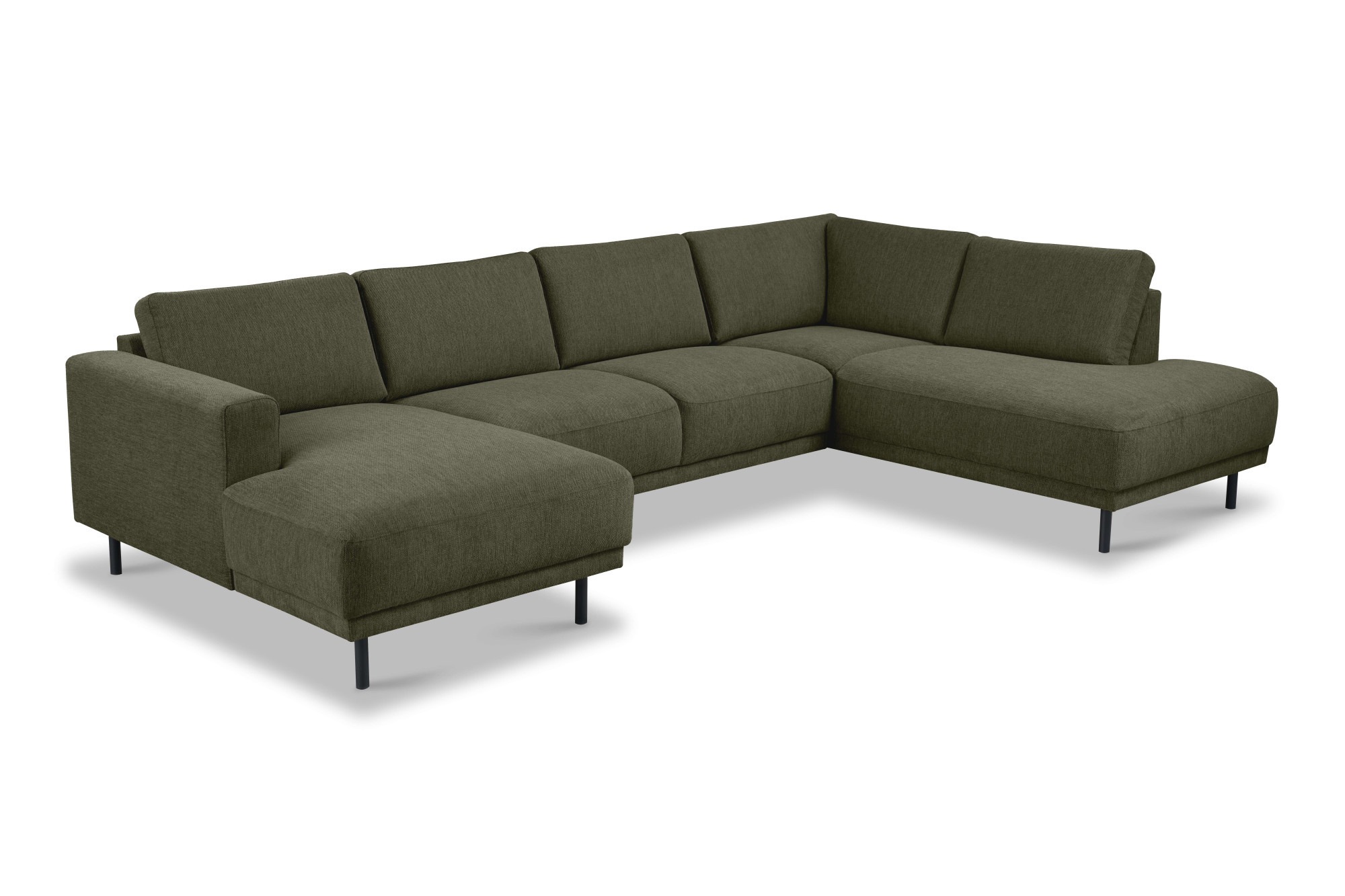 Home affaire Wohnlandschaft »Sveeva, U-Form, XXL, B.310 cm, schwarze Metallfüße« langlebiger Webstoff, mit Wellenunterfederung, viele Farben