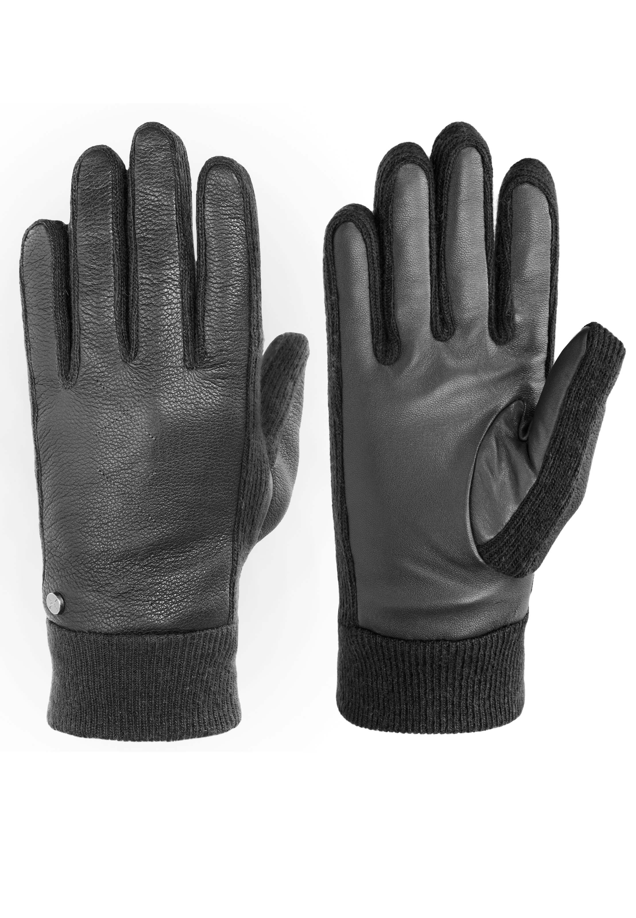 PEARLWOOD Strickhandschuhe »NICK« 1 Paar, weiches Fleecefutter, Elastischer Strickbund black all
