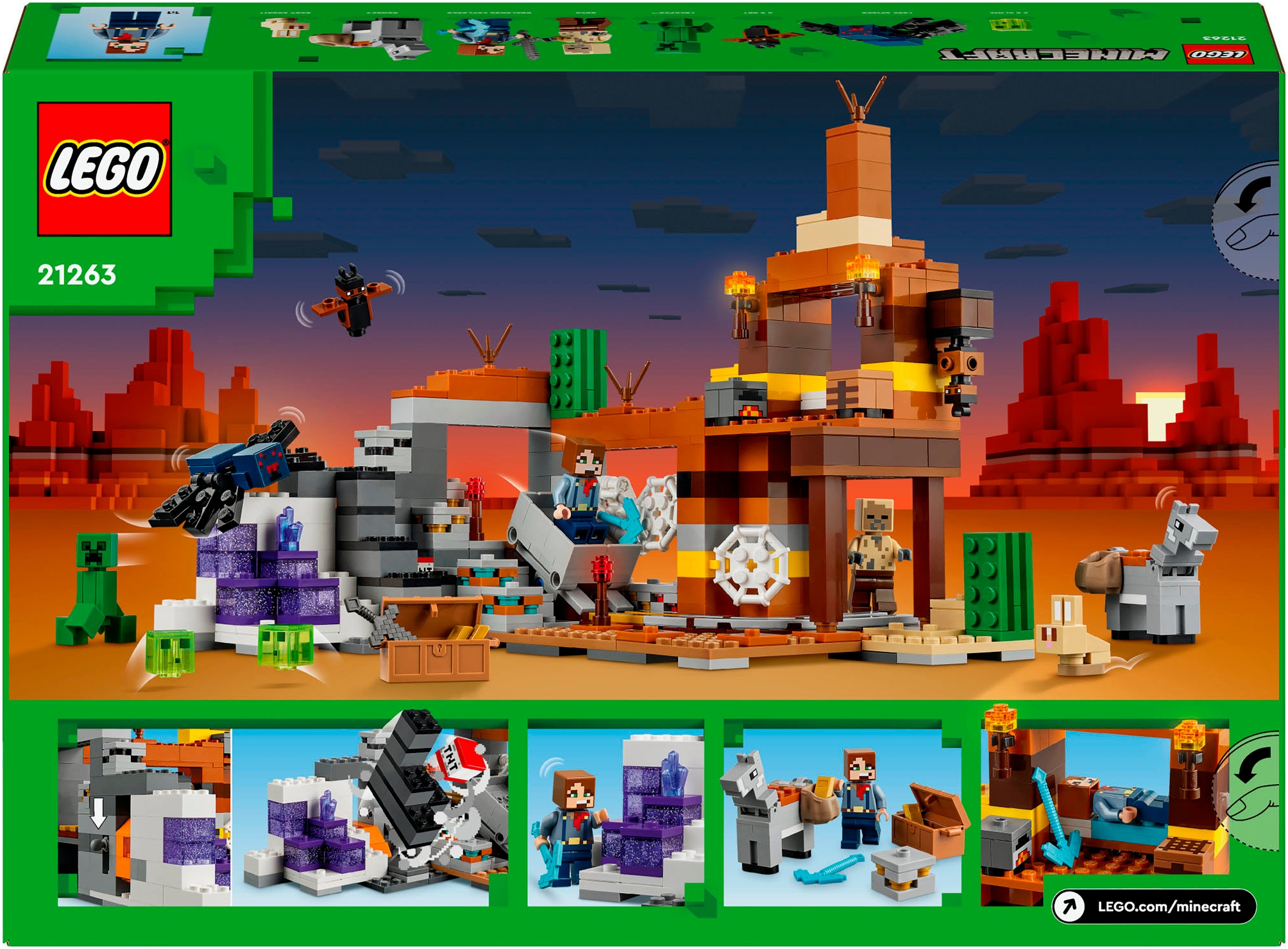 LEGO® Konstruktionsspielsteine »Die Mine in den Badlands (21263), LEGO Minecraft«, (538 St.), Made in Europe