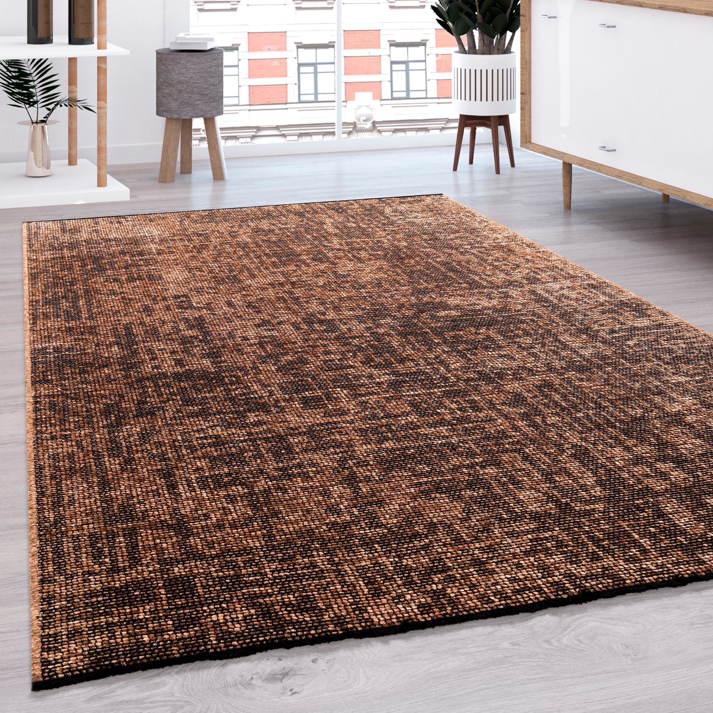 Paco Home Teppich »Melbourne 690«, rechteckig, 4 mm Höhe, Flachgewebe, modernes Design, ideal im Wohnzimmer & Schlafzimmer