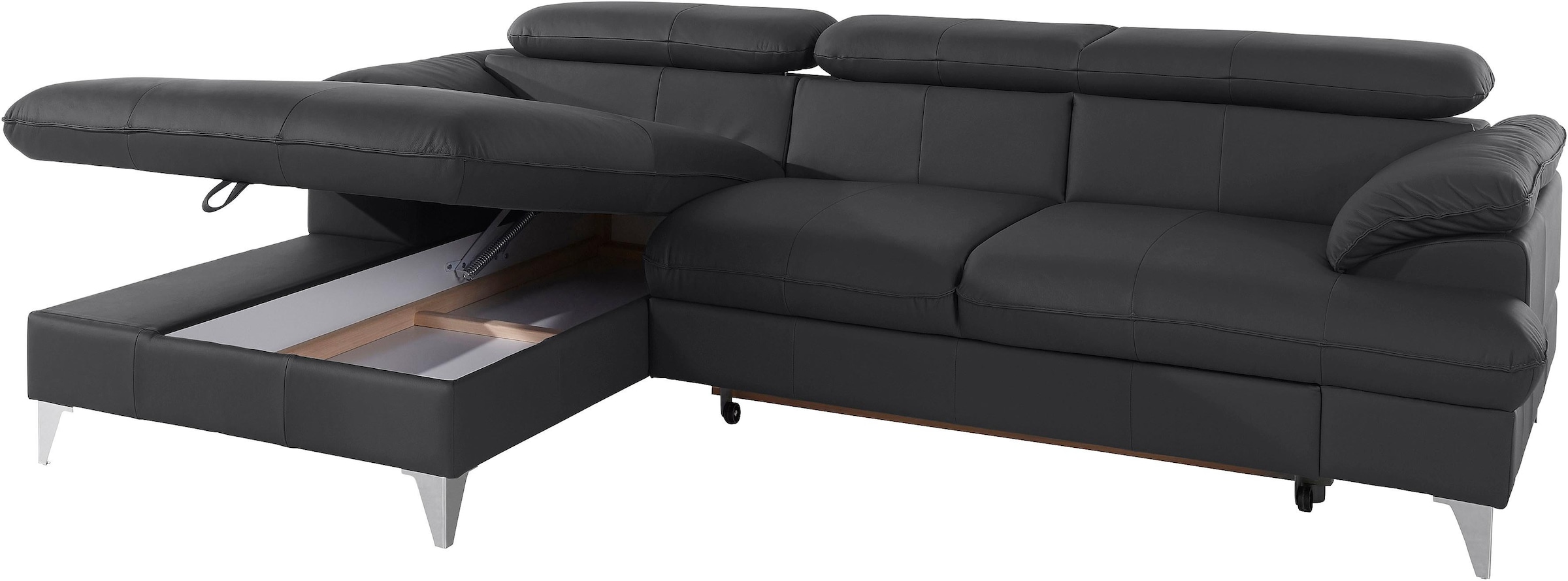 COTTA Ecksofa »Caluso L-Form«, mit Kopfteilverstellung, wahlweise mit Bettfunktion & Bettkasten
