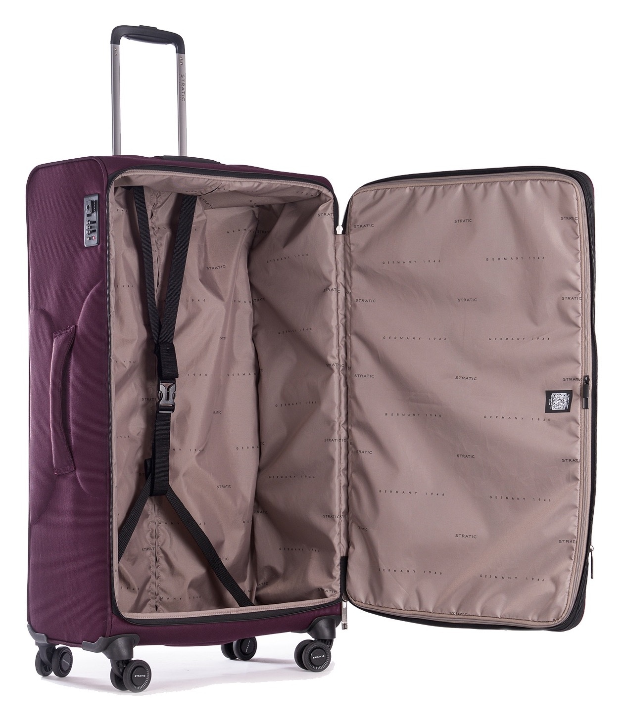 Stratic Trolley »BENDIGO LIGHT+ Koffer L«, (1 St.), 4 Rollen, Weichschalenkoffer Trolley TSA-Zahlenschloss STRATIC CONNECT NFC-Chip