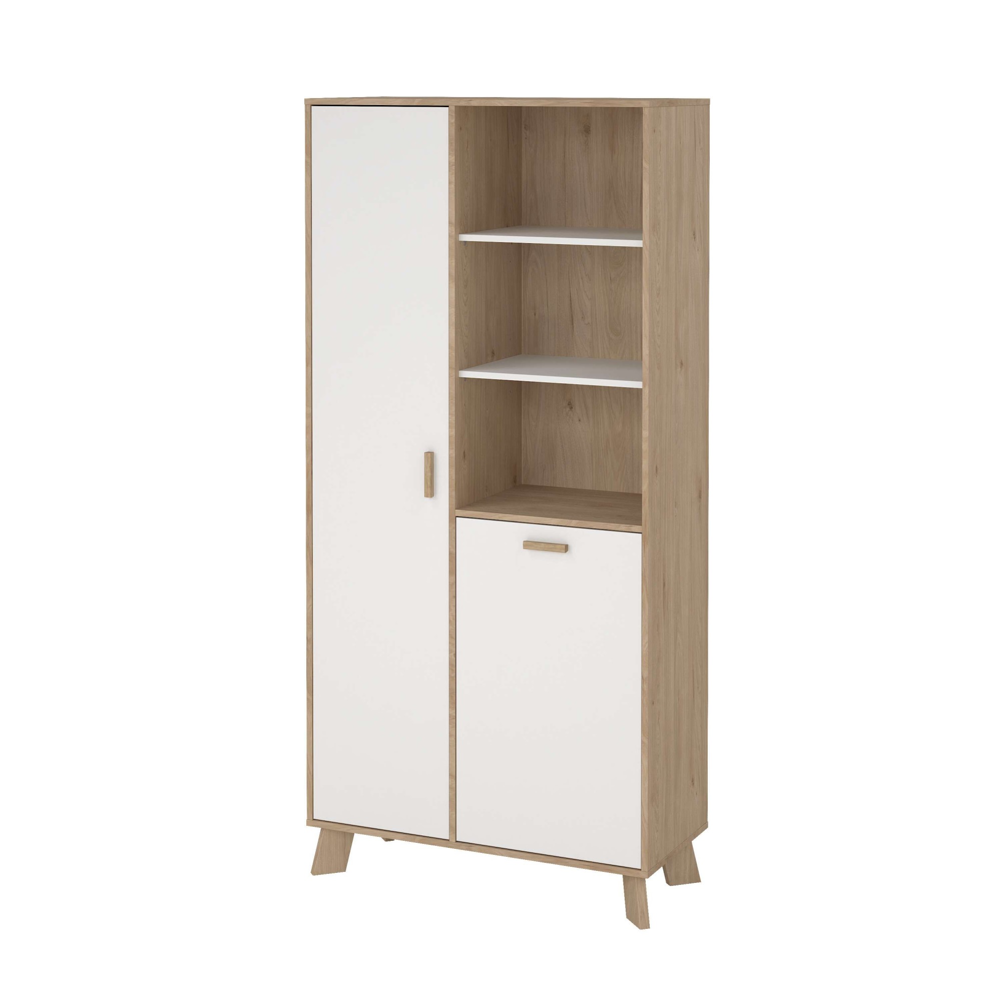 andas Vitrine »Ikast Vitrinenschrank, Standvitrine, Schrank, Stauraum«, 2 Türen, 3 offene Fächer, Breite 89 cm, Höhe 188 cm