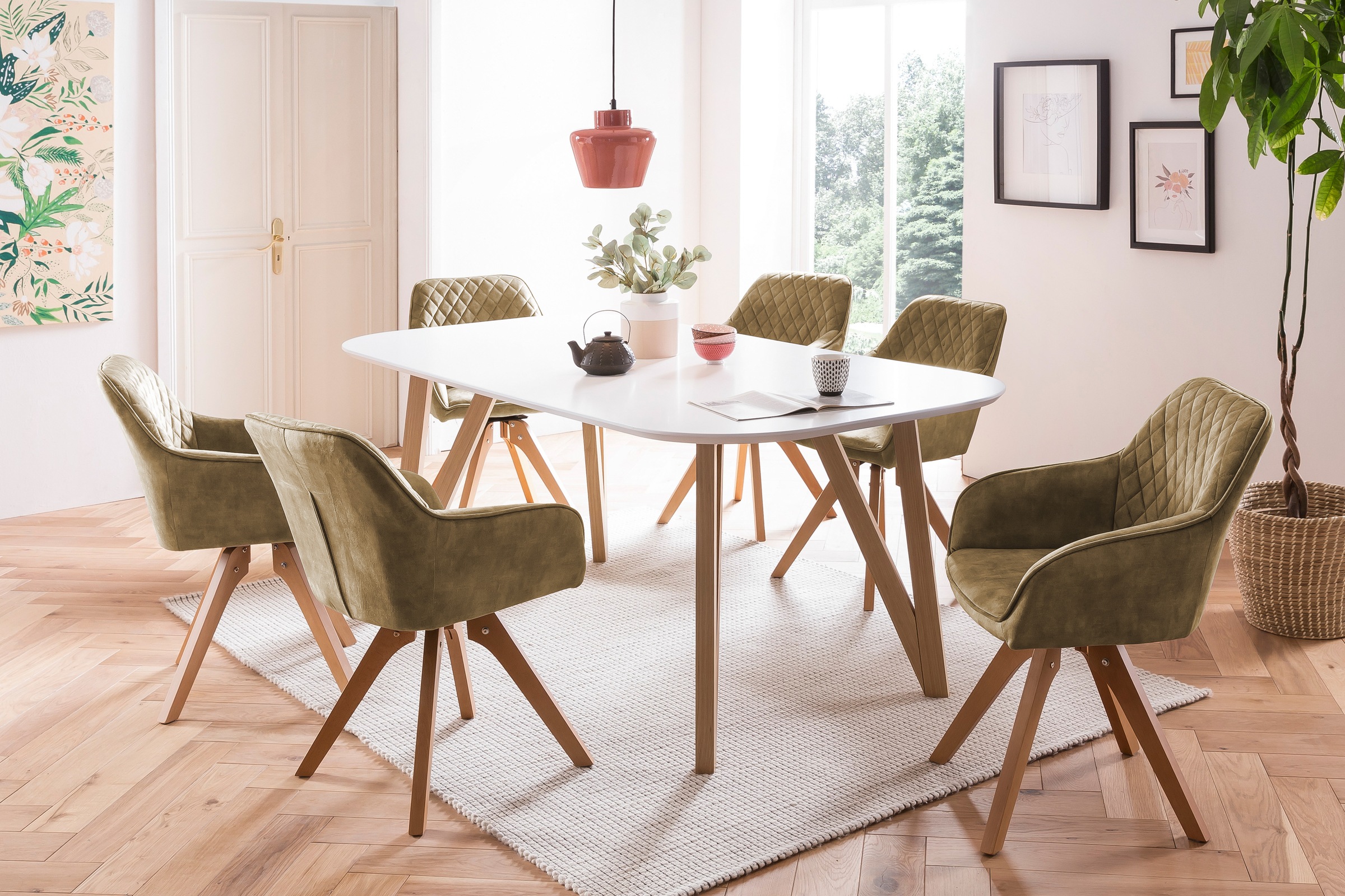 SalesFever Essgruppe, (5-tlg.), Tischbreite 160 cm, Stühle 180° drehbar, mi günstig online kaufen